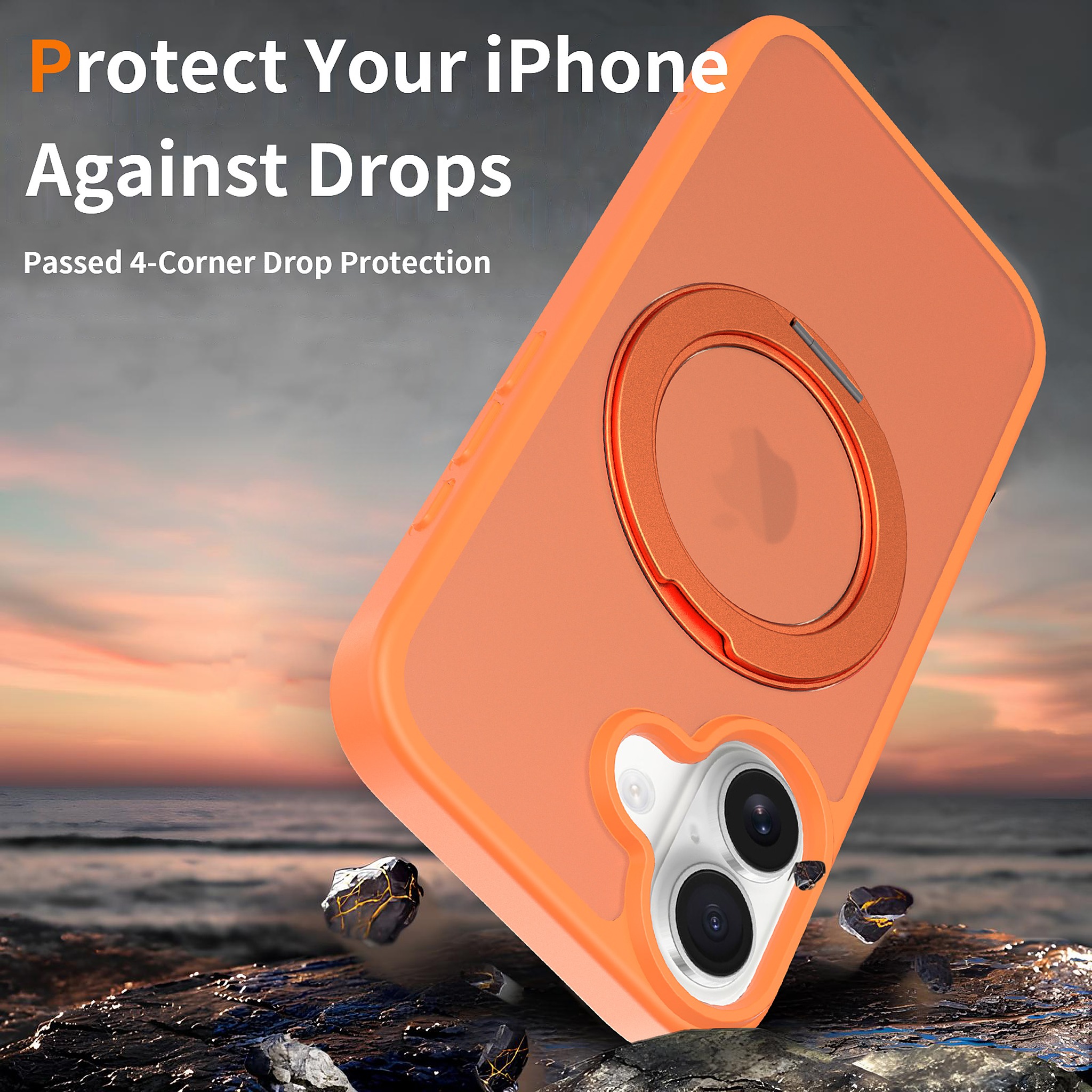 SendaFit Matte Skin-Feel 360° Stand Camera-Button Case for iPhone 17 detail 5