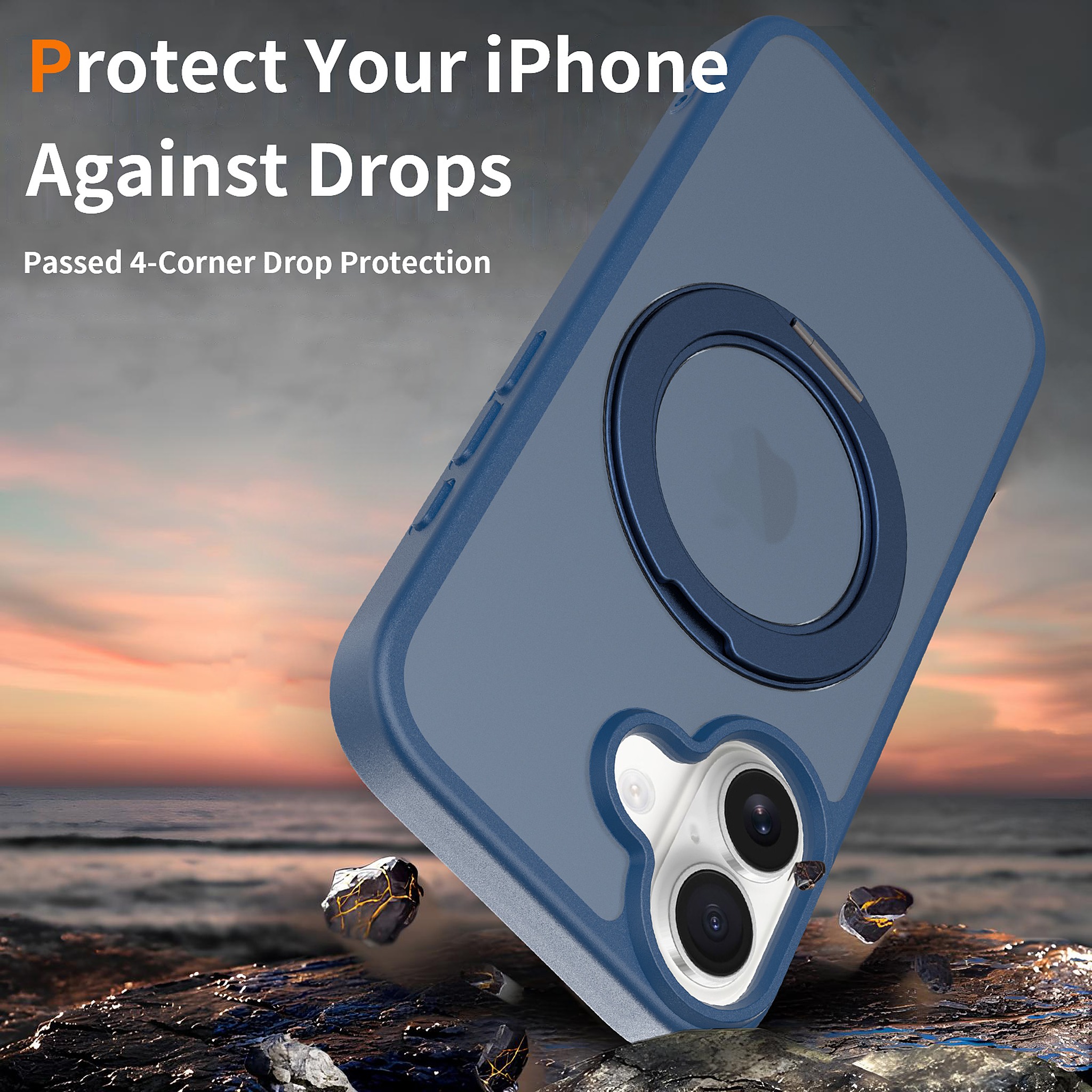 SendaFit Matte Skin-Feel 360° Stand Camera-Button Case for iPhone 17 detail 7