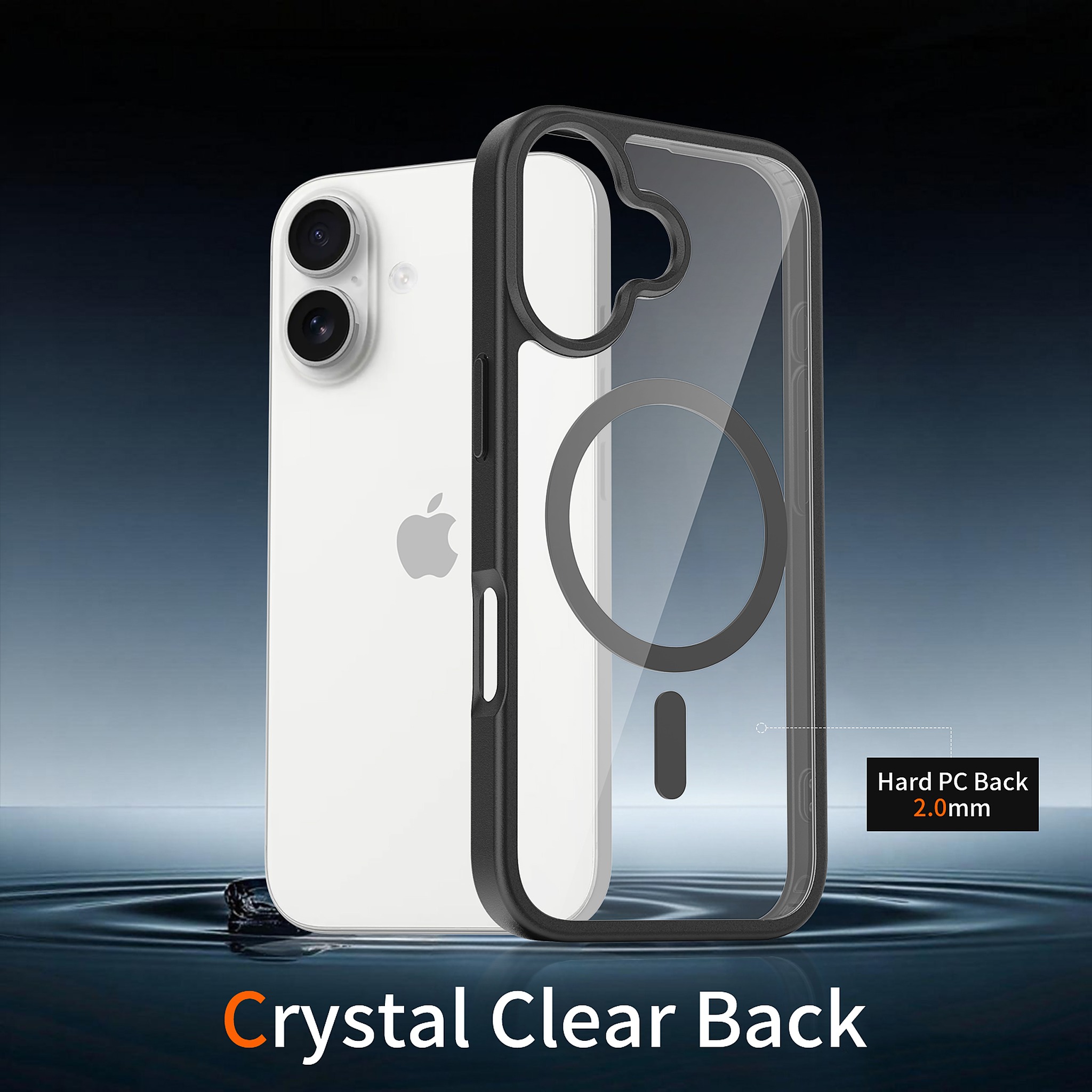 SendaFit Clear Two-in-One MagSafe Case for iPhone 17 (V2) (Orange Accent) detail 6