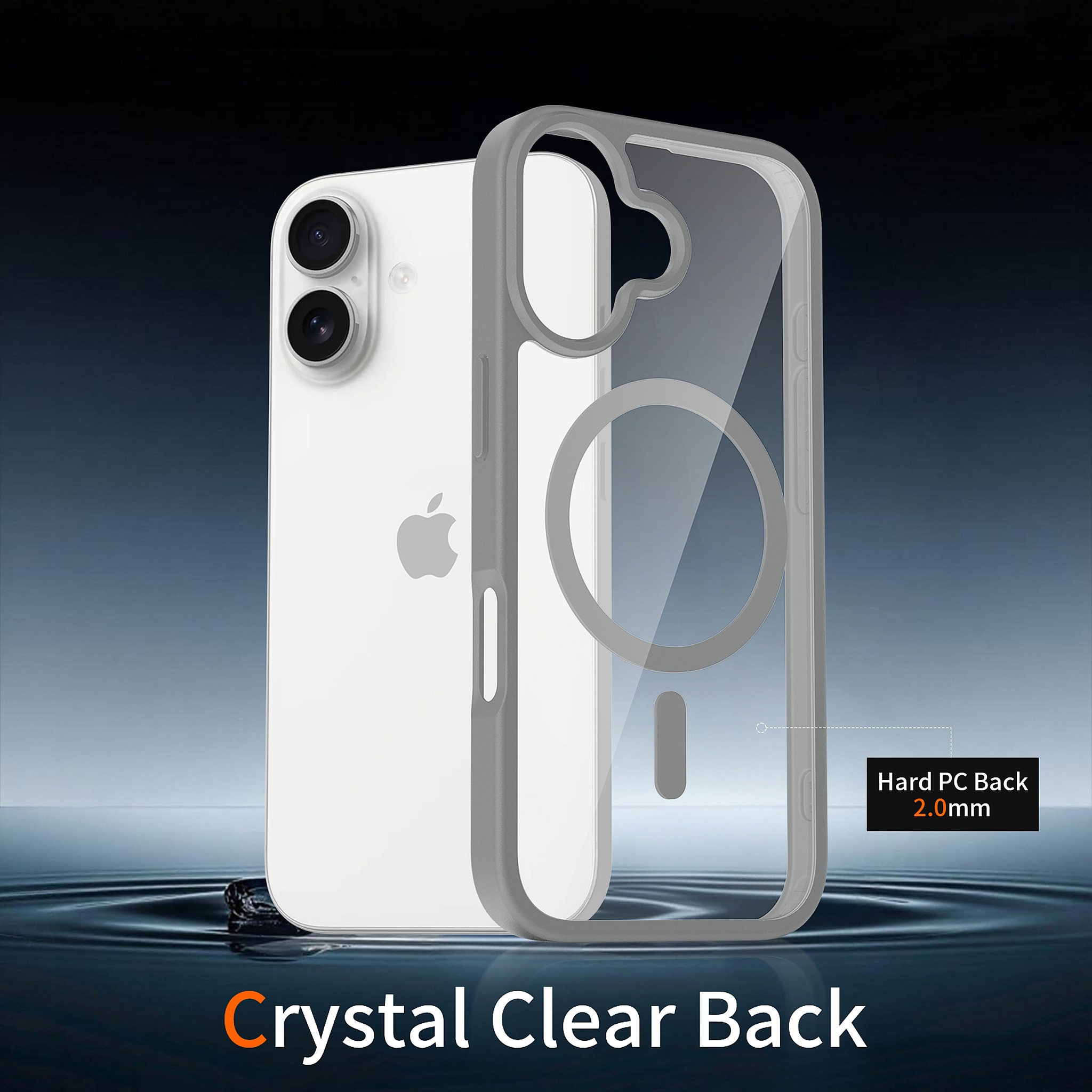 SendaFit Clear Two-in-One MagSafe Case for iPhone 17 (V2) (Orange Accent) detail 7