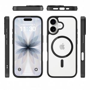 SendaFit Clear Two-in-One MagSafe Case for iPhone 17 (V2) (Orange Accent)