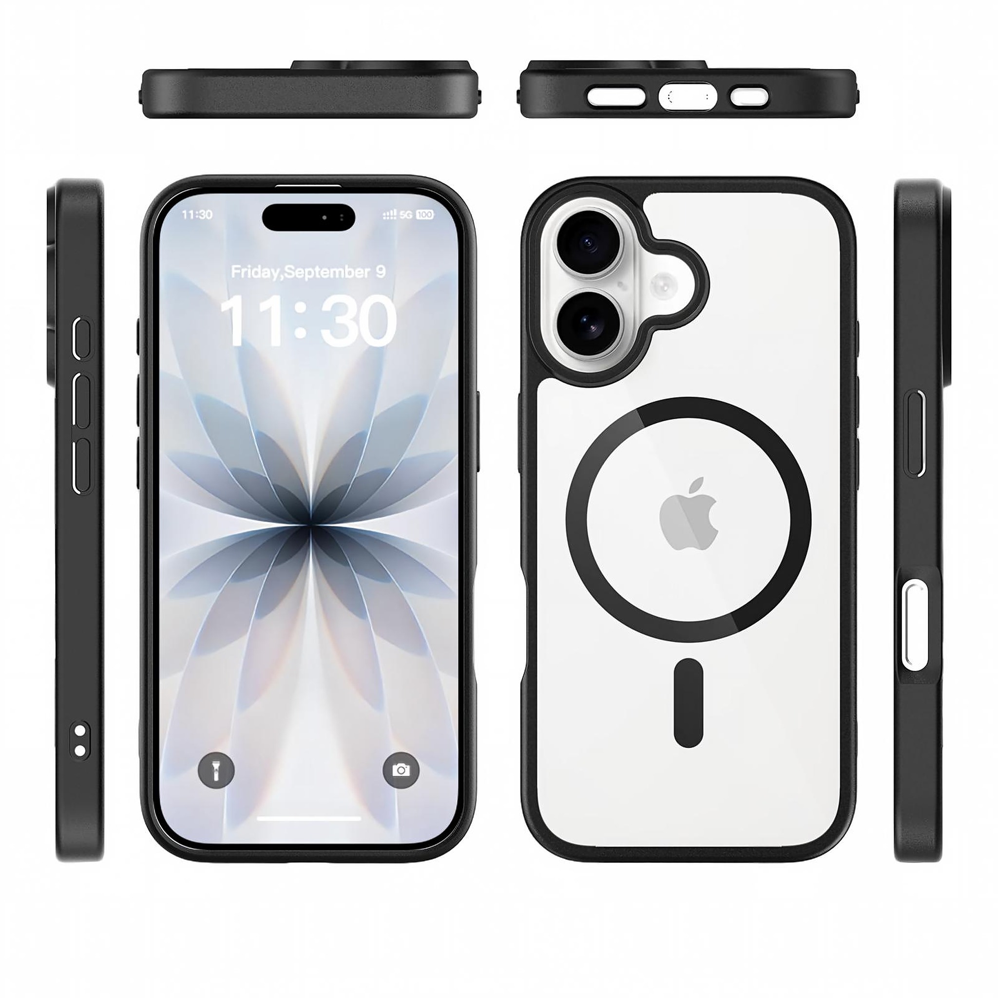 SendaFit Clear Two-in-One MagSafe Case for iPhone 17 (V2) (Orange Accent)