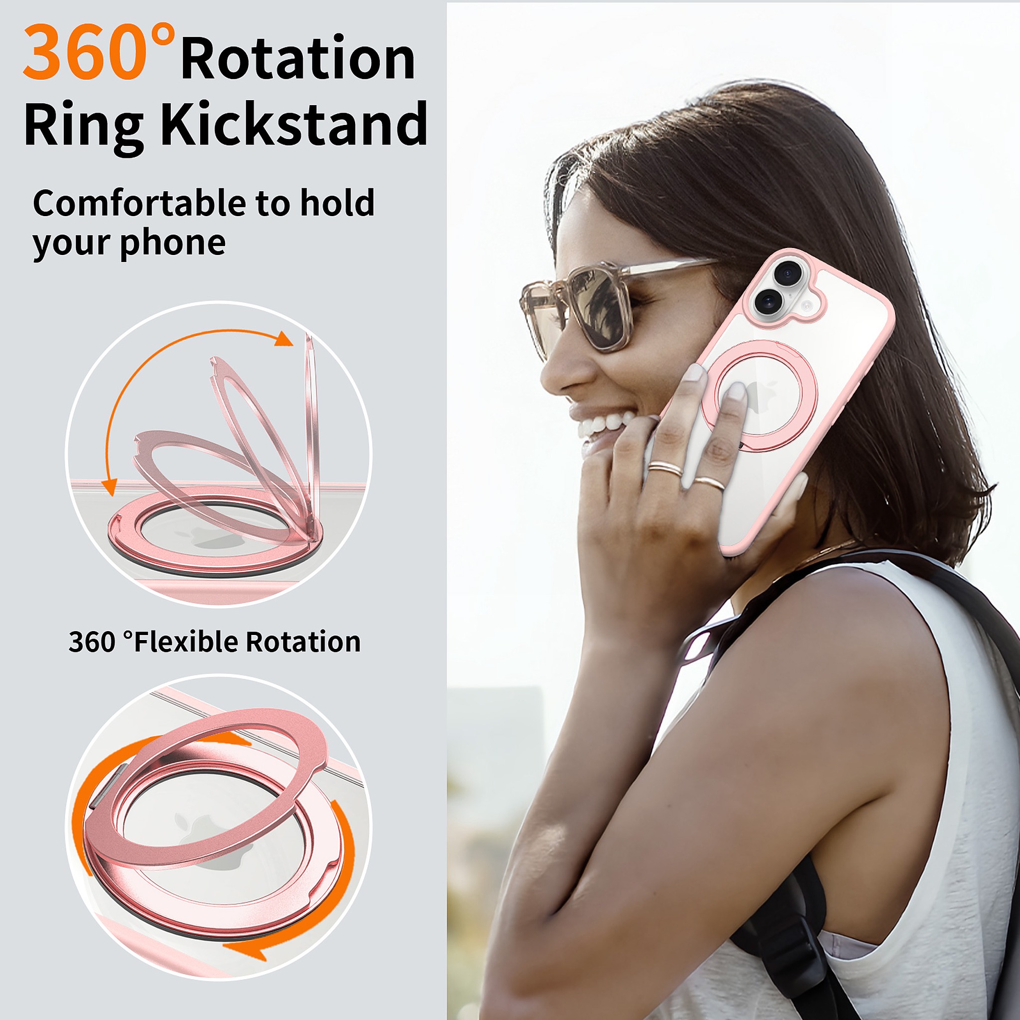 SendaFit Clear 360° Stand Camera-Button Case for iPhone 17 detail 12