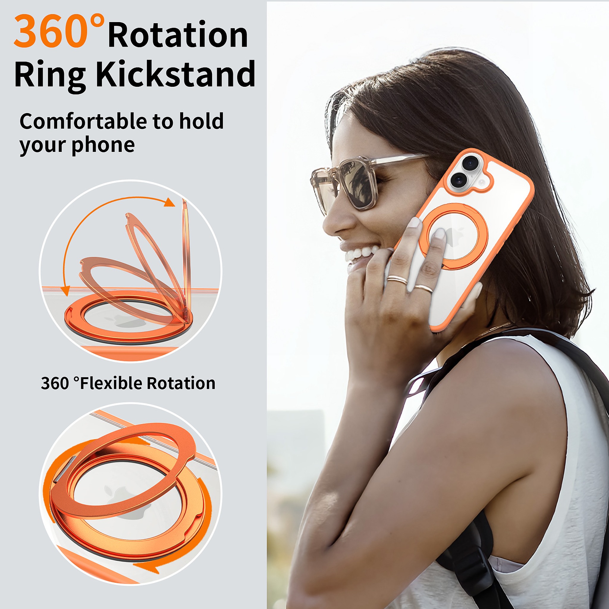 SendaFit Clear 360° Stand Camera-Button Case for iPhone 17 detail 13