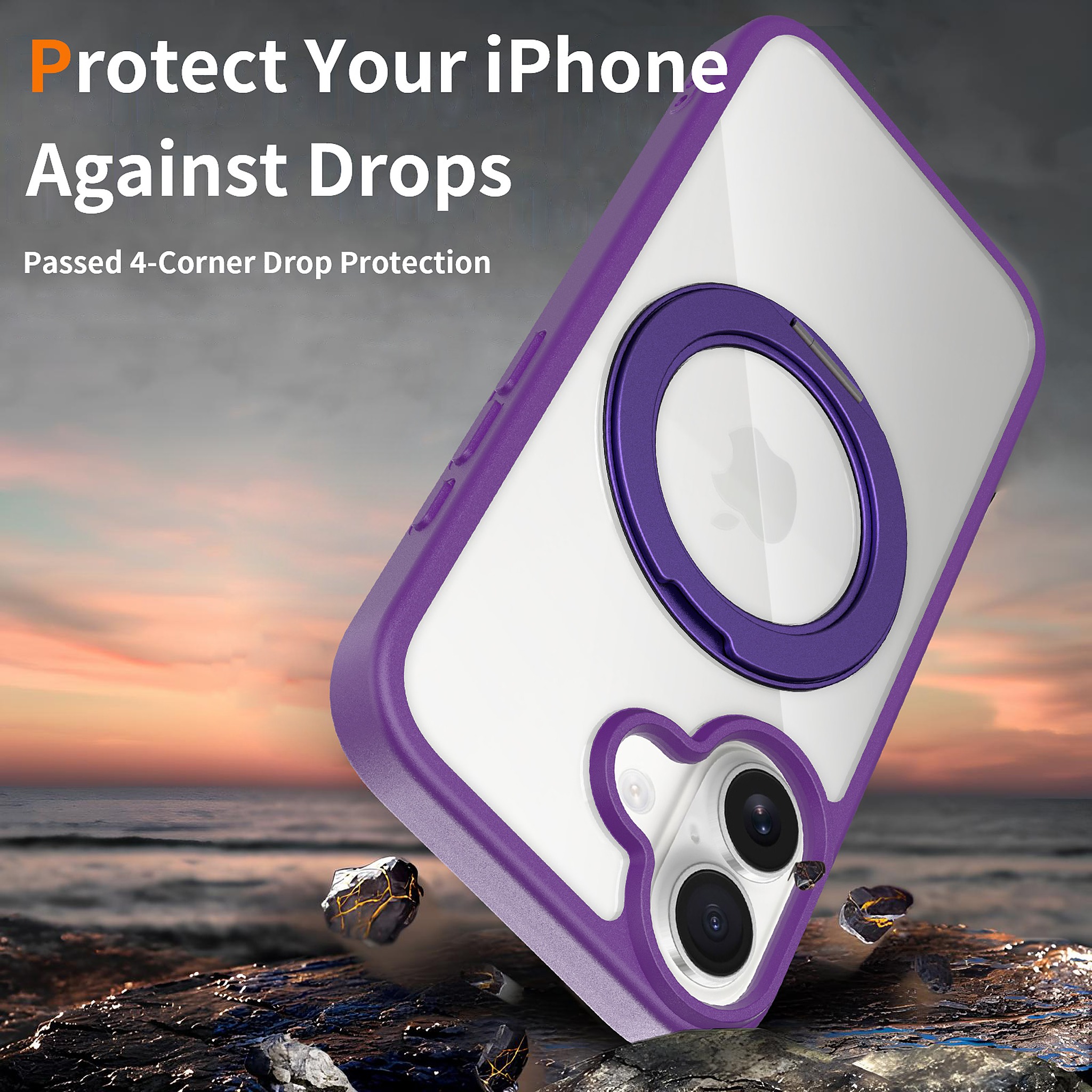 SendaFit Clear 360° Stand Camera-Button Case for iPhone 17 detail 2