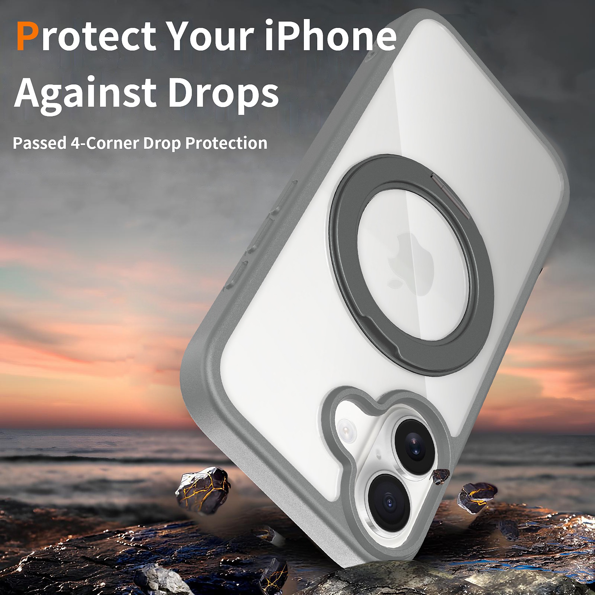 SendaFit Clear 360° Stand Camera-Button Case for iPhone 17 detail 3