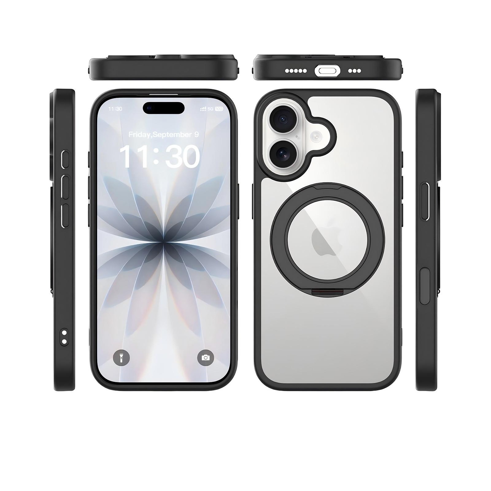 SendaFit Clear 360° Stand Camera-Button Case for iPhone 17