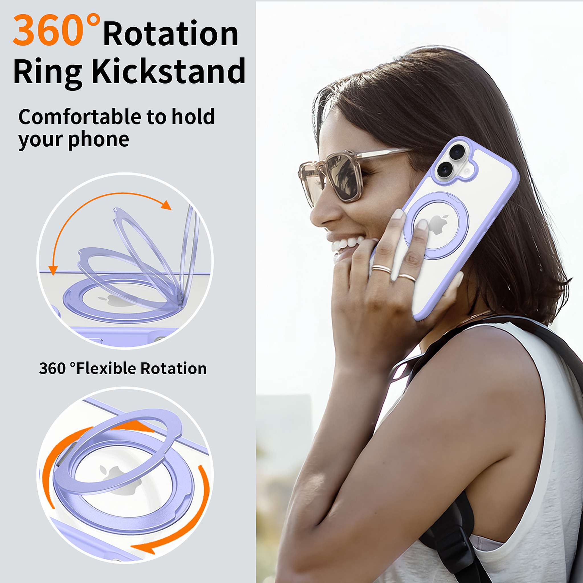SendaFit Clear 360° Stand Case for iPhone 17 detail 12