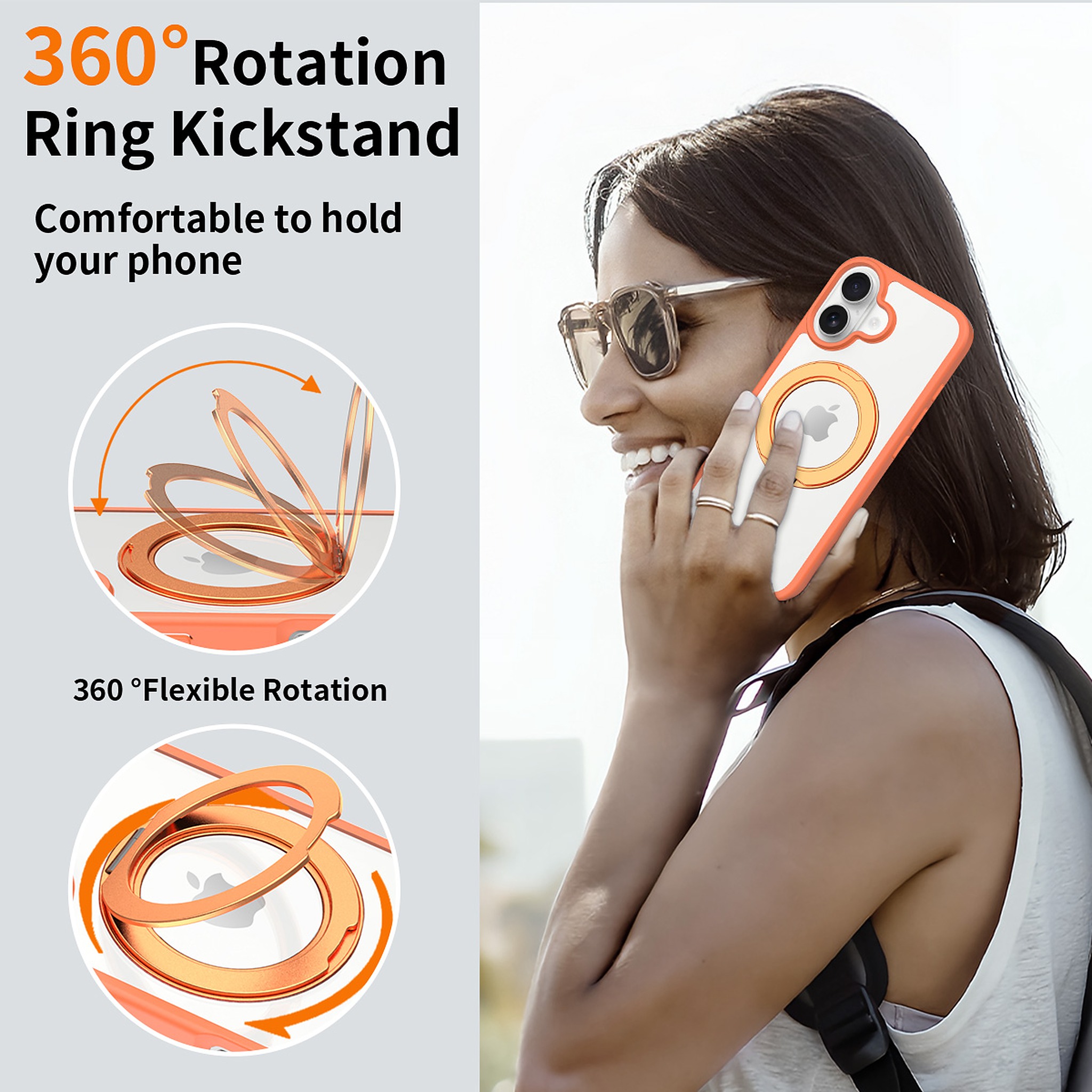 SendaFit Clear 360° Stand Case for iPhone 17 detail 2