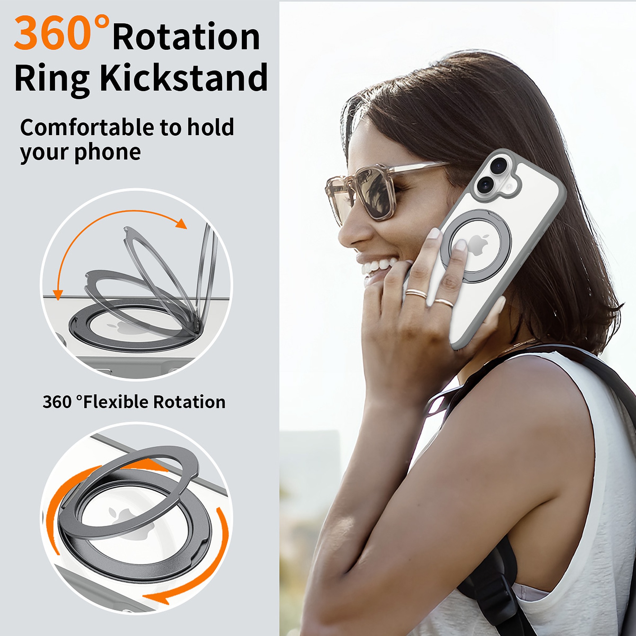 SendaFit Clear 360° Stand Case for iPhone 17 detail 23