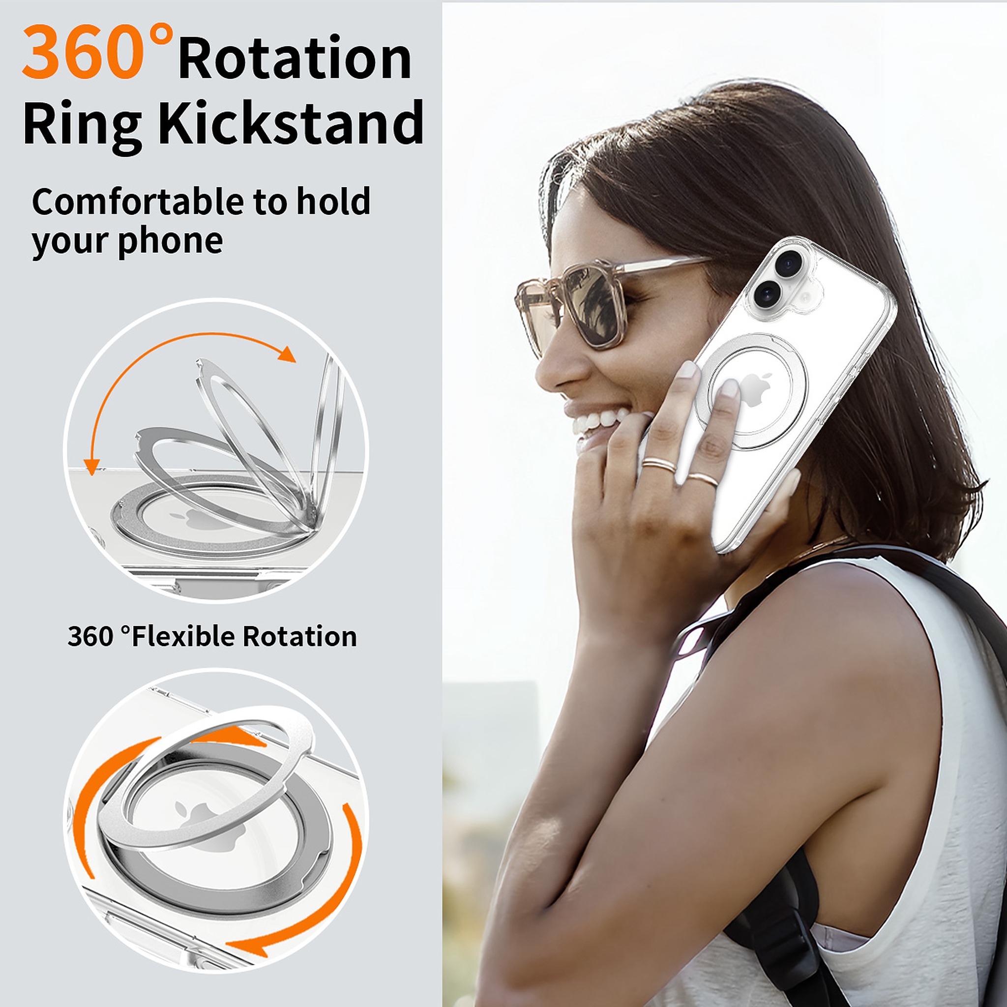SendaFit Clear 360° Stand Case for iPhone 17 detail 27