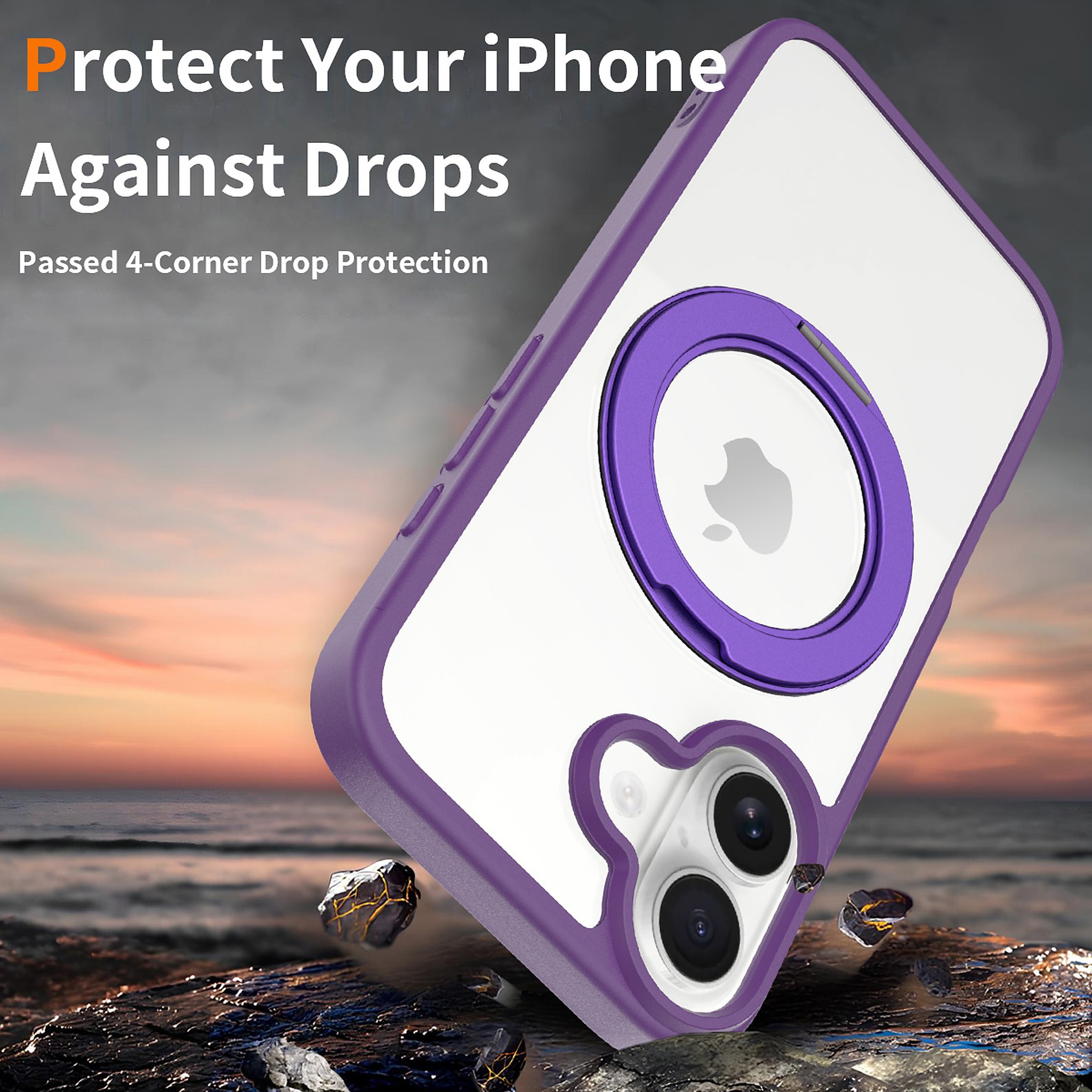 SendaFit Clear 360° Stand Case for iPhone 17 detail 6