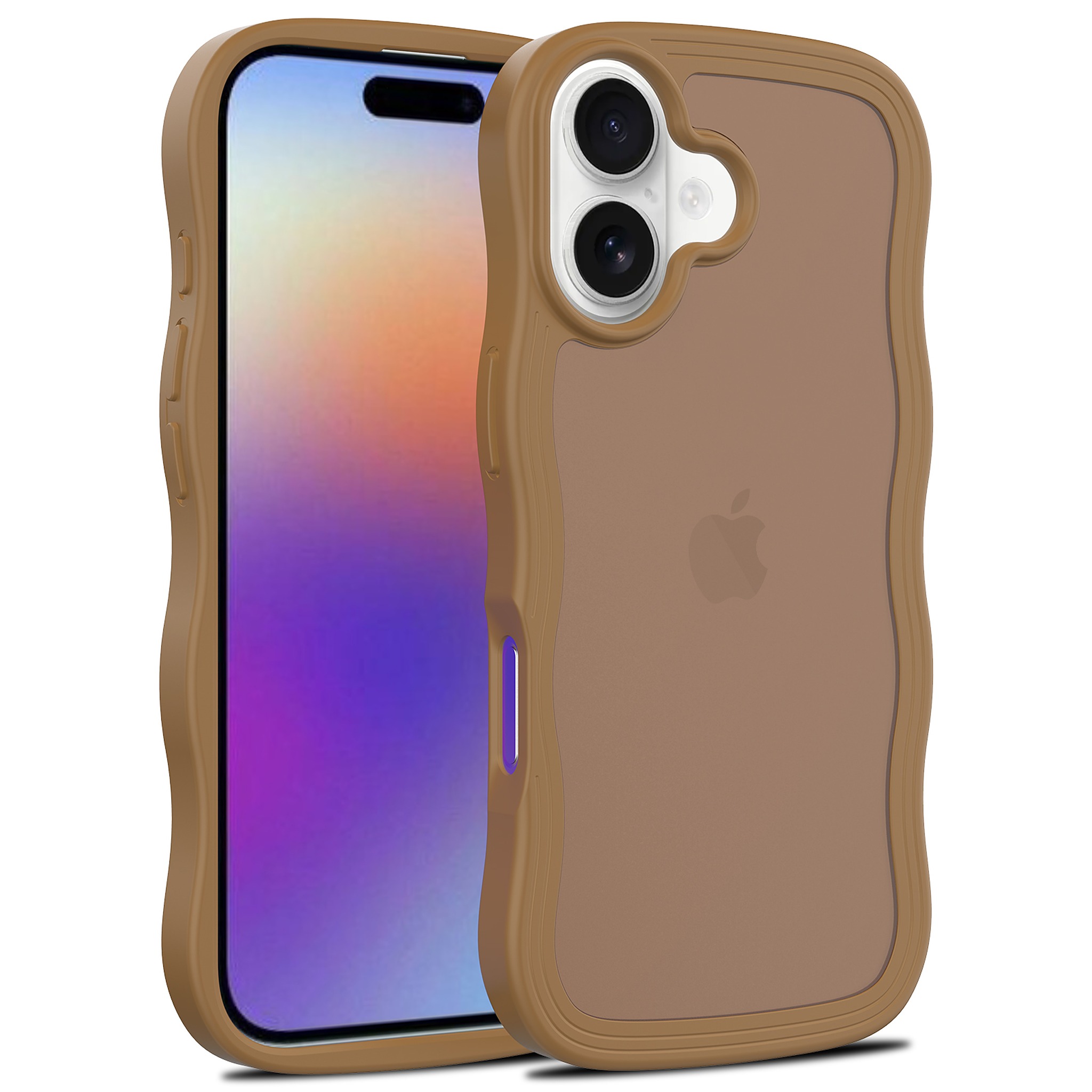 SendaFit Wavy Matte Two-in-One Case for iPhone 17 - Coffee Brown