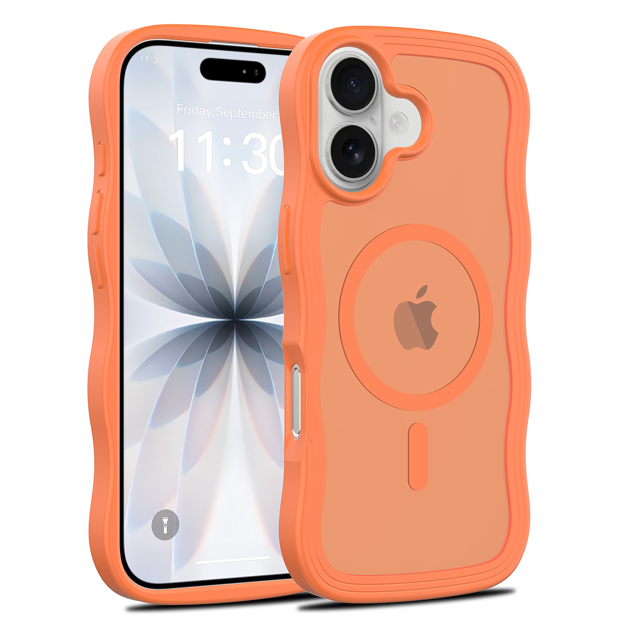 SendaFit Wavy Matte Two-in-One MagSafe Case for iPhone 17 - Orange