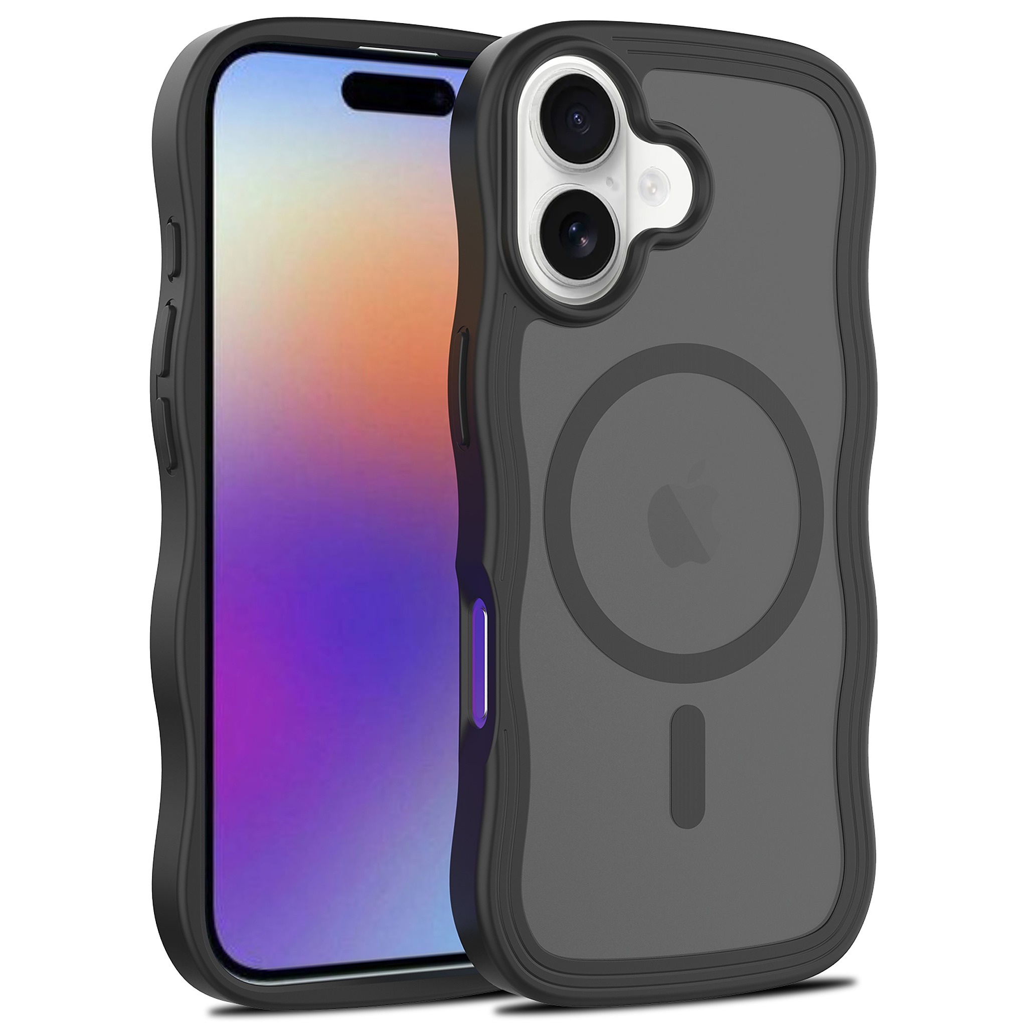 SendaFit Wavy Matte Two-in-One MagSafe Case for iPhone 17 - Matte Black