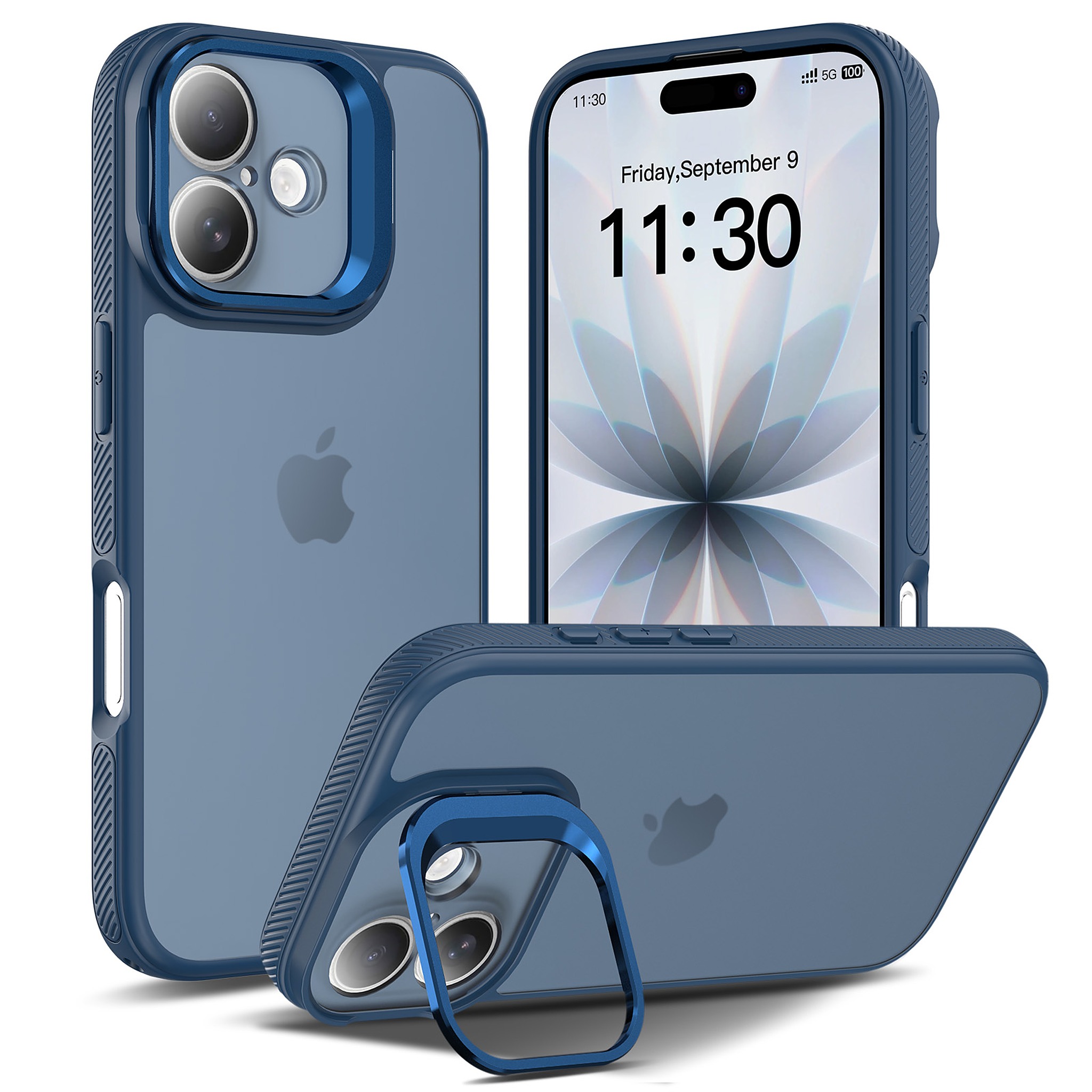 SendaFit Precise-Cutout Camera Stand Case for iPhone 17 - Royal Blue