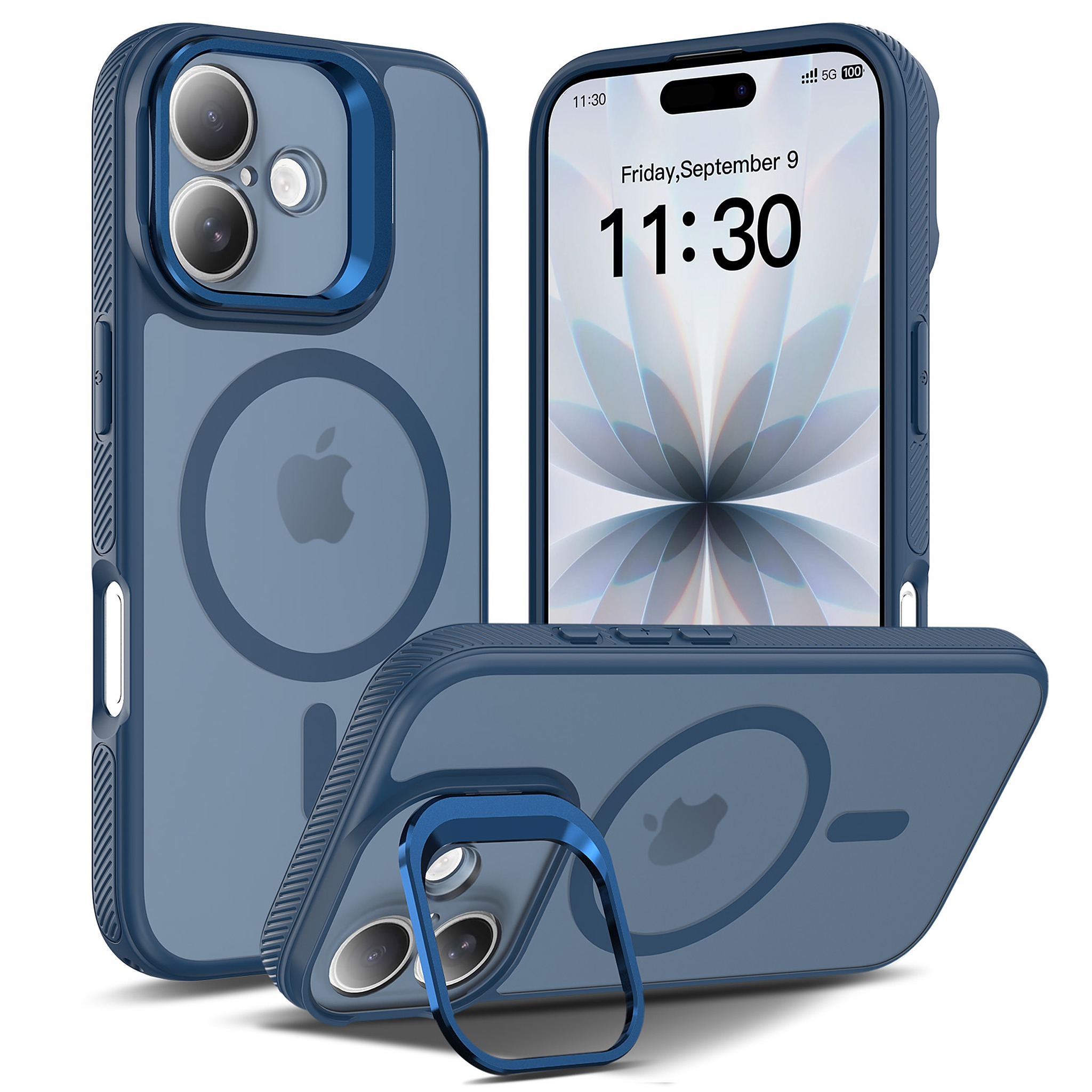 SendaFit Precise-Cutout Camera Stand MagSafe Case for iPhone 17 - Royal Blue