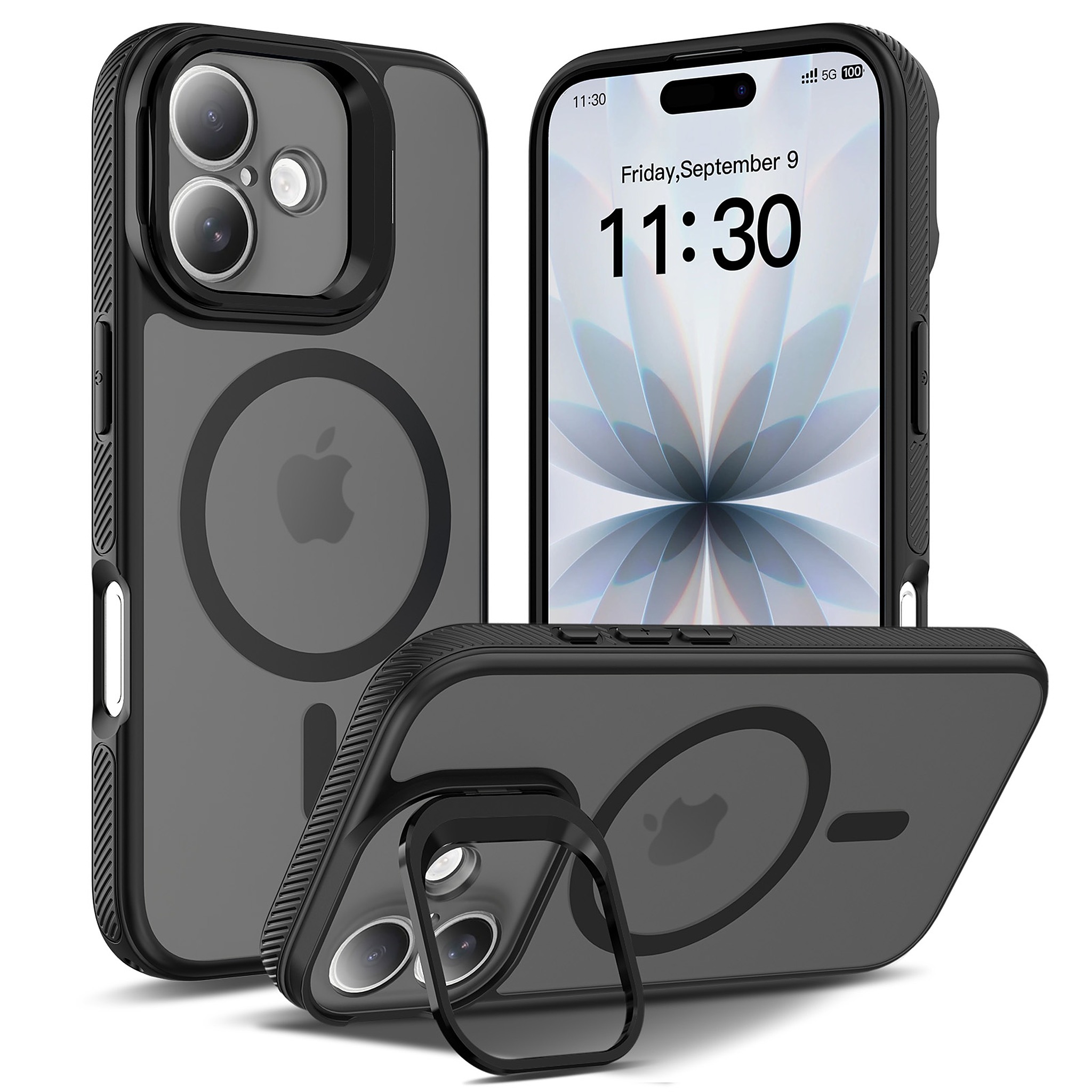 SendaFit Precise-Cutout Camera Stand MagSafe Case for iPhone 17 - Black