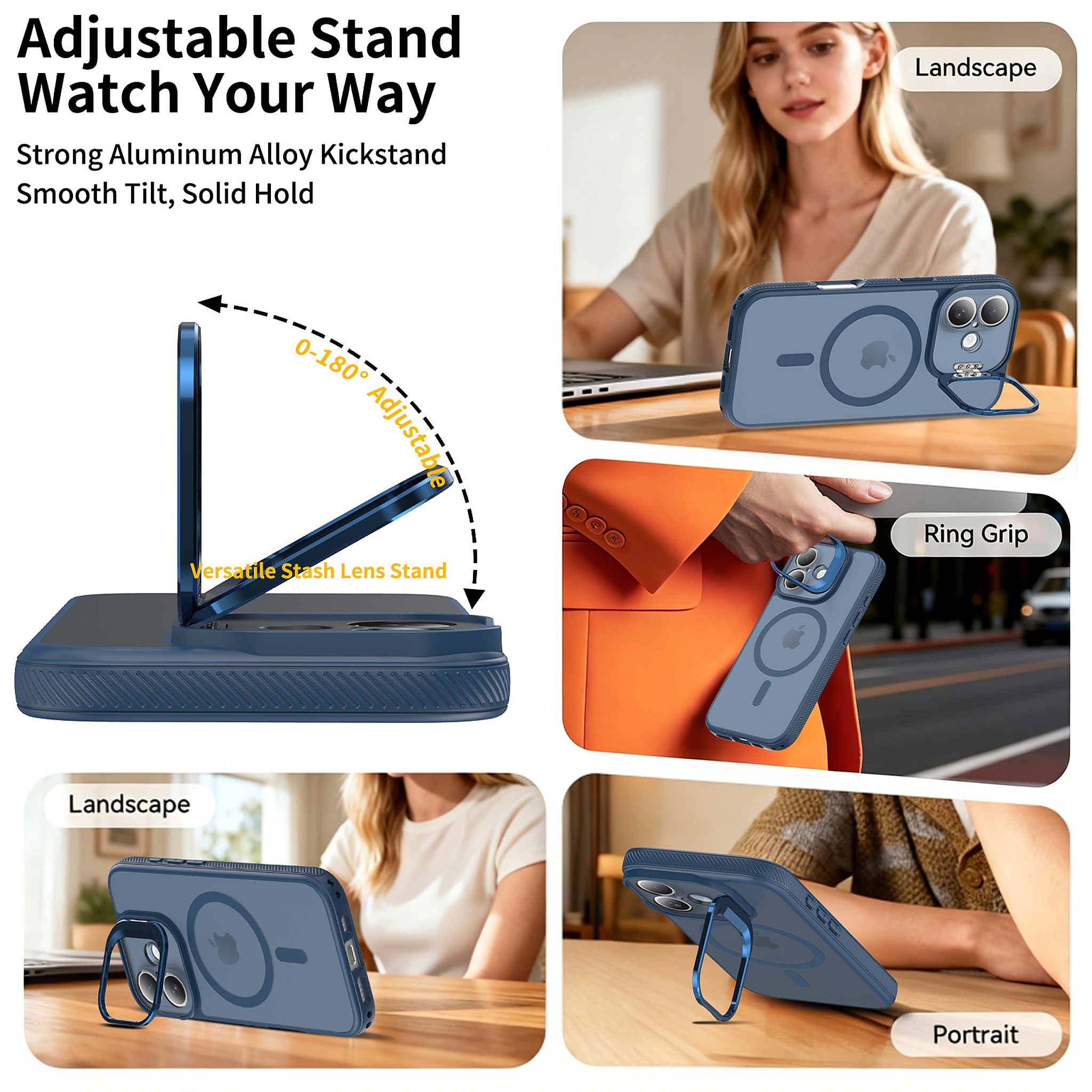 SendaFit Precise-Cutout Camera Stand MagSafe Case for iPhone 17 detail 1