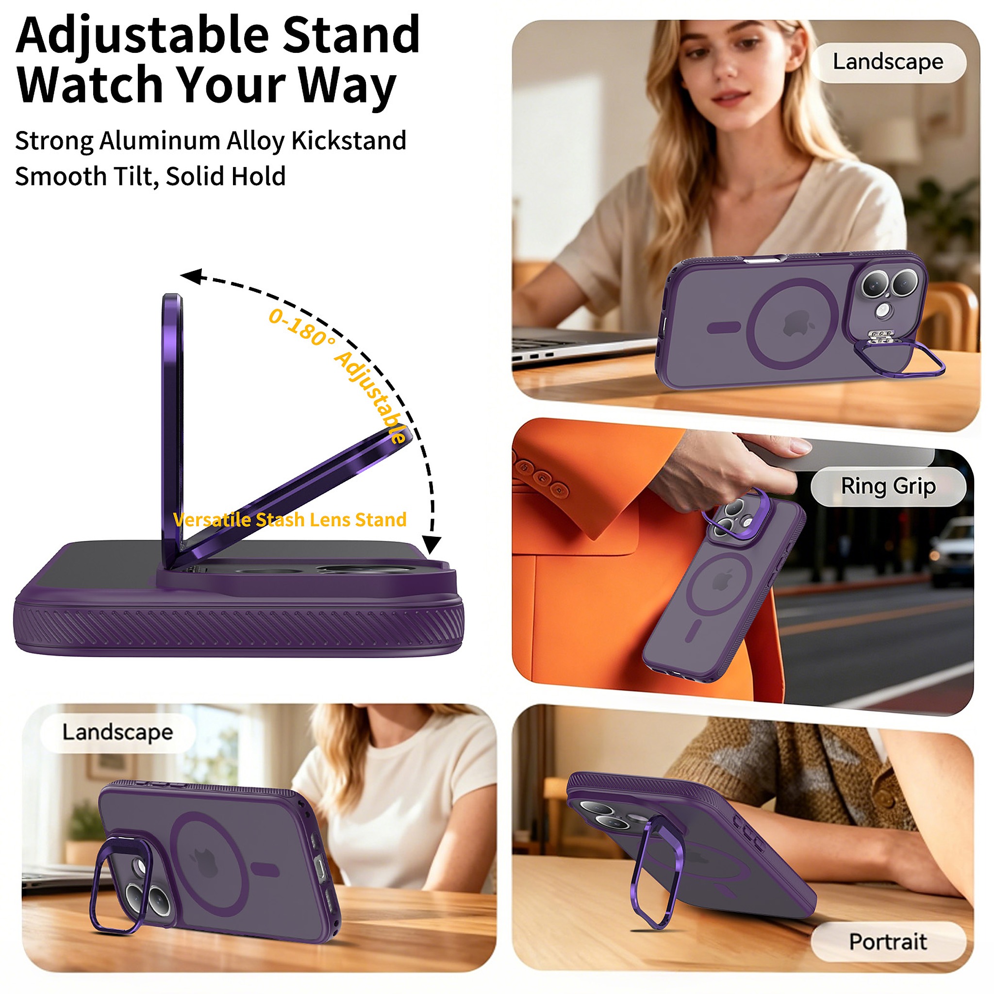 SendaFit Precise-Cutout Camera Stand MagSafe Case for iPhone 17 detail 13