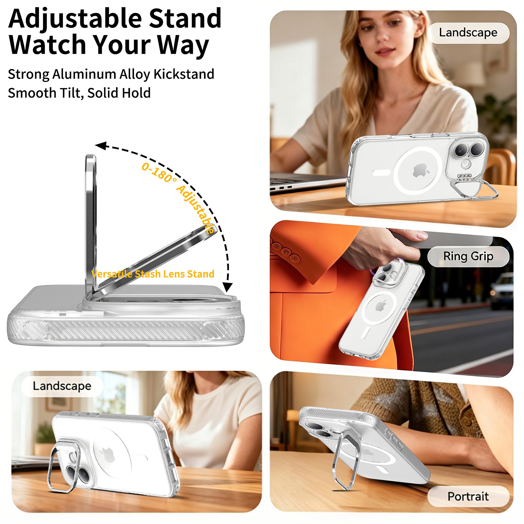 SendaFit Precise-Cutout Camera Stand MagSafe Case for iPhone 17 detail 17