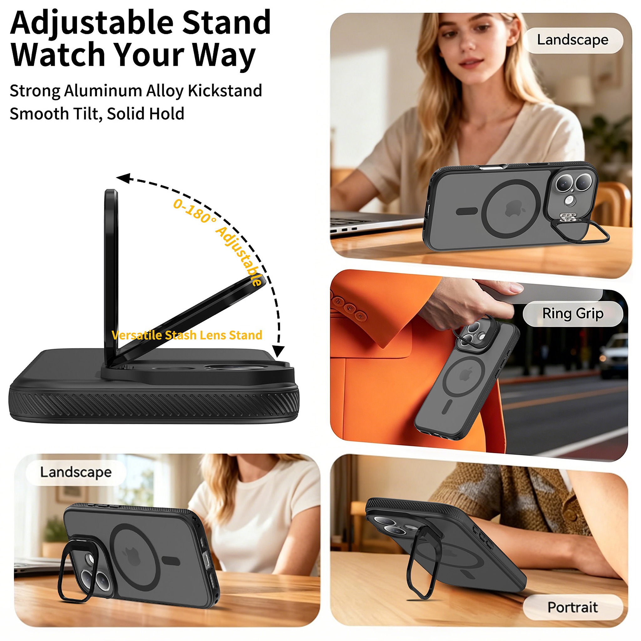 SendaFit Precise-Cutout Camera Stand MagSafe Case for iPhone 17 detail 21