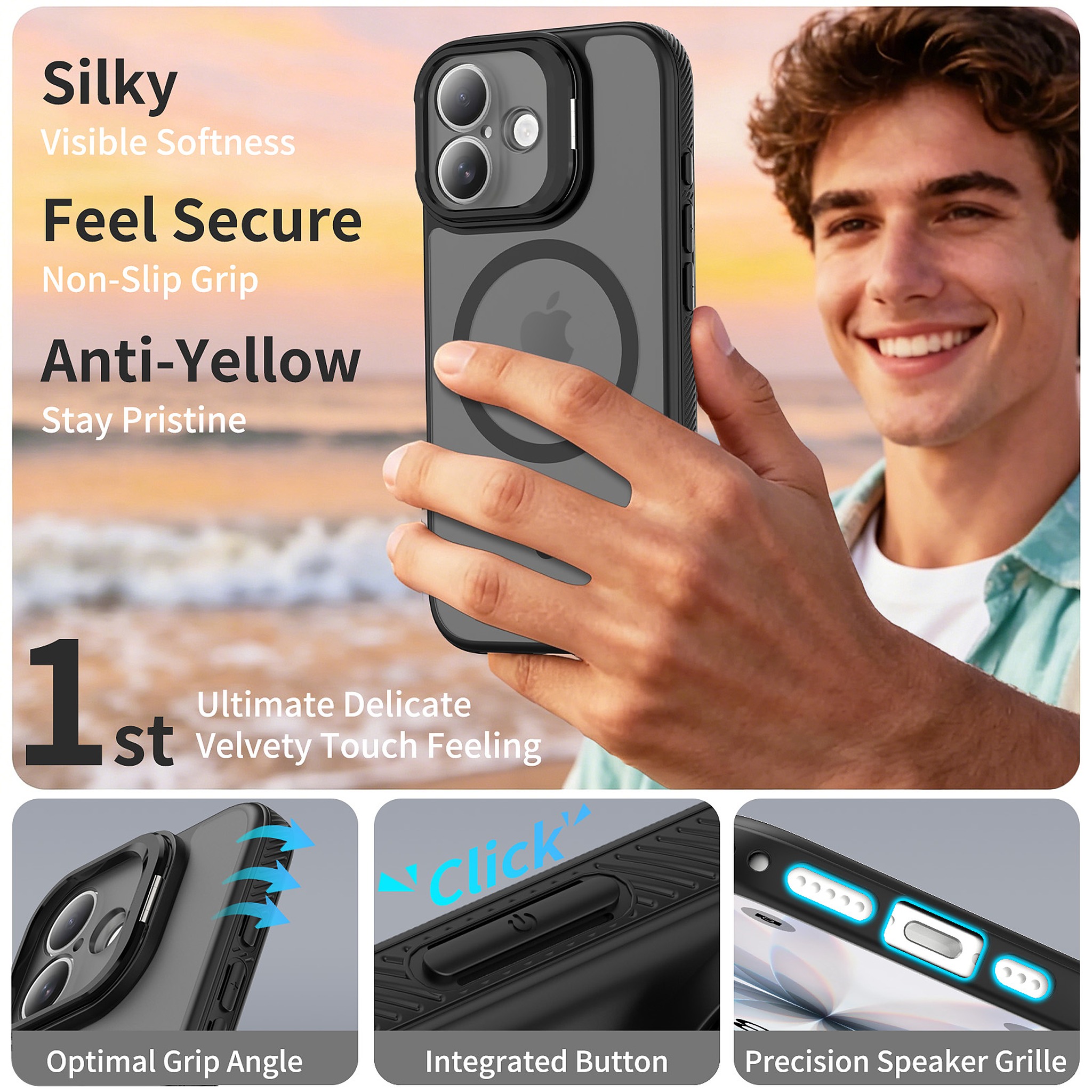 SendaFit Precise-Cutout Camera Stand MagSafe Case for iPhone 17 detail 23