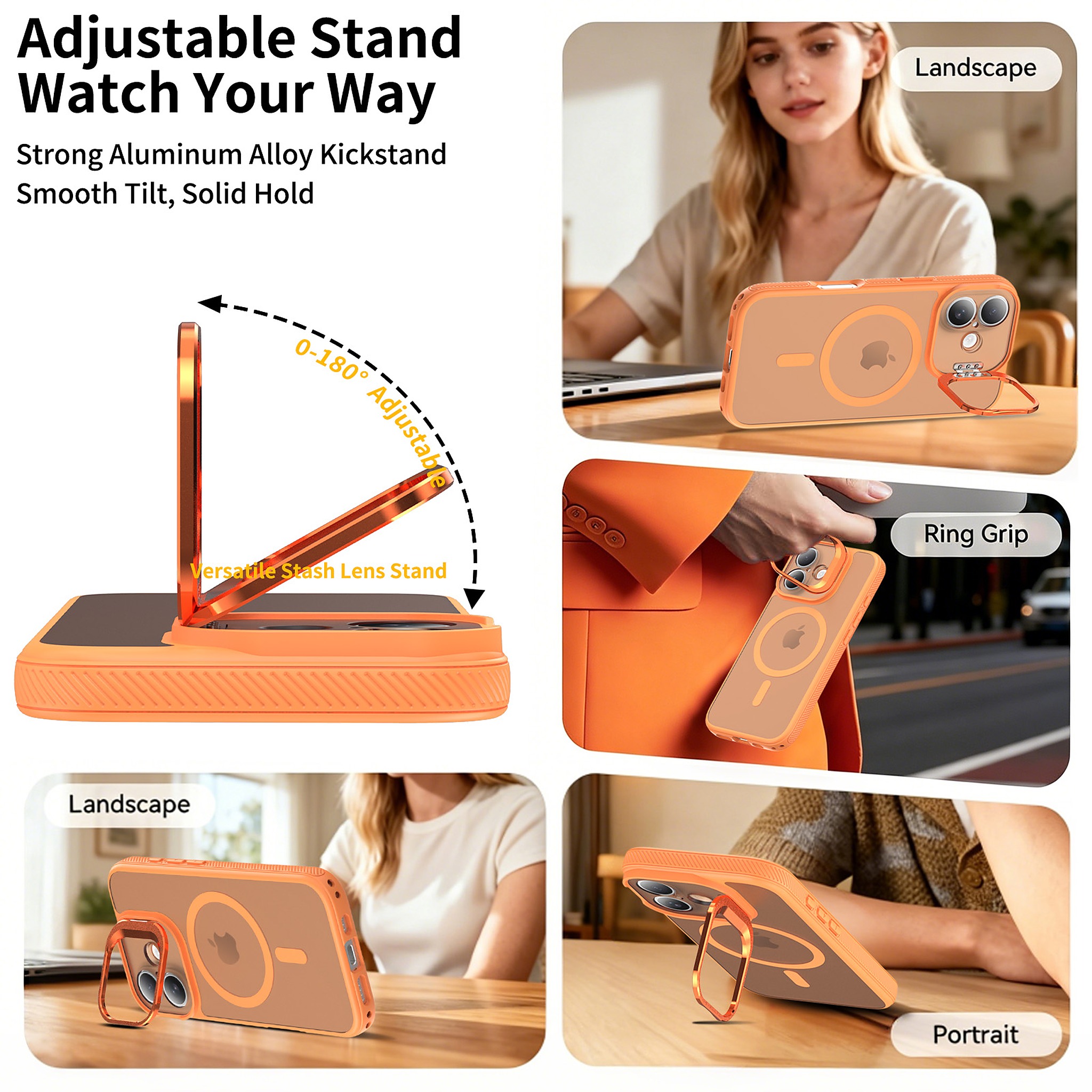 SendaFit Precise-Cutout Camera Stand MagSafe Case for iPhone 17 detail 5