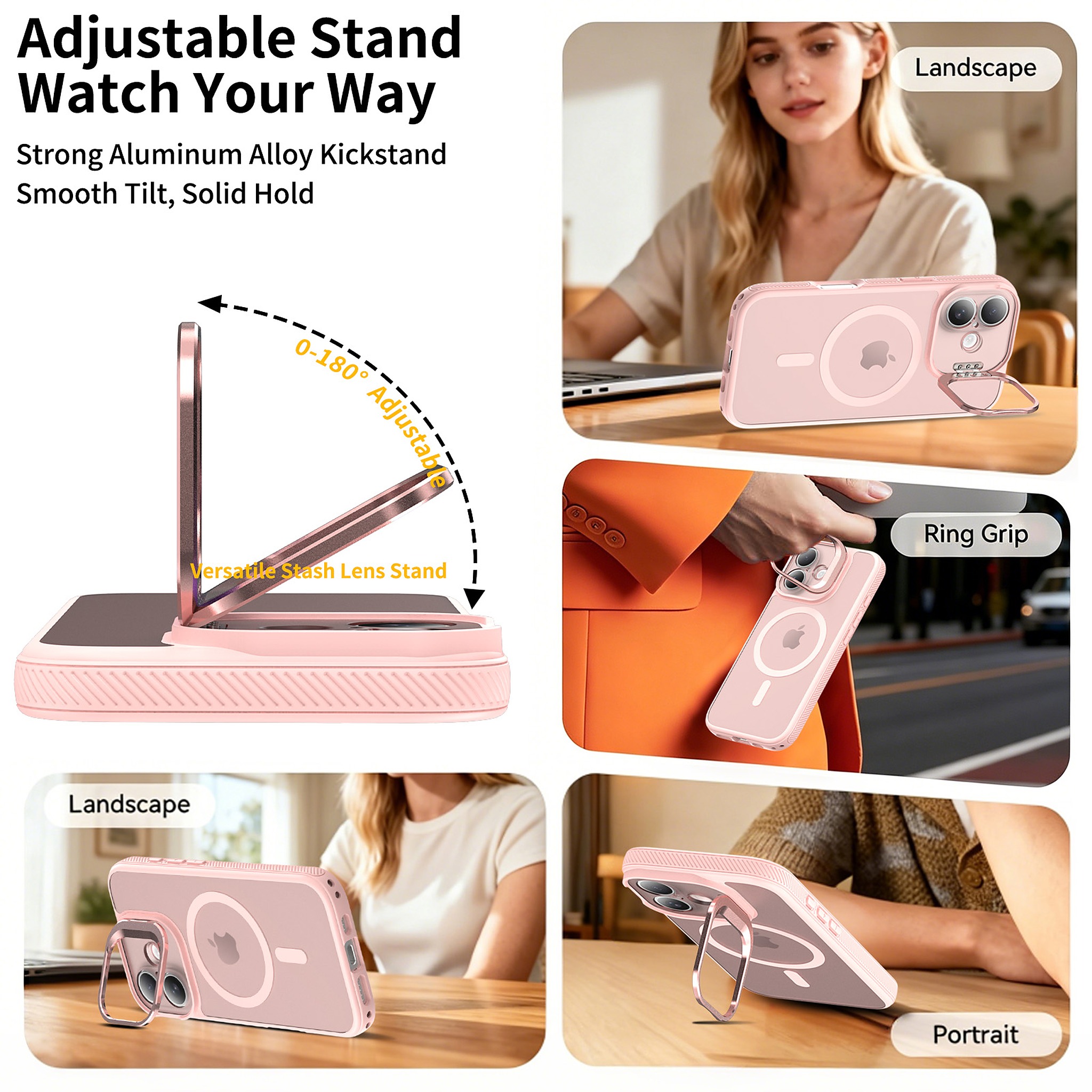 SendaFit Precise-Cutout Camera Stand MagSafe Case for iPhone 17 detail 9