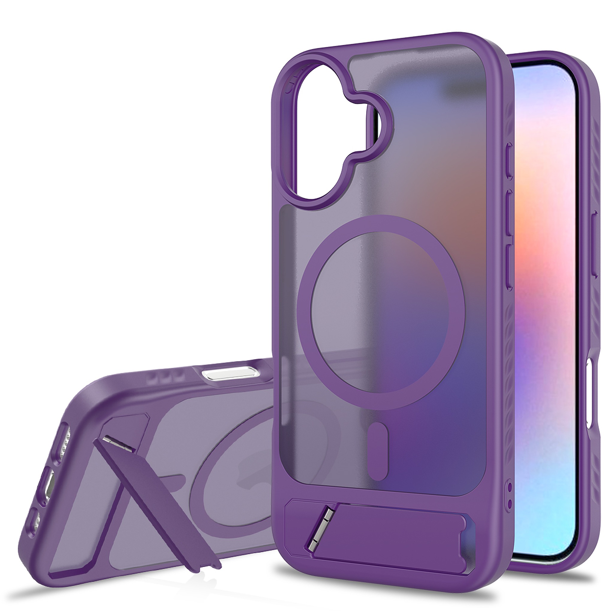 SendaFit Matte 45° Kickstand Case for iPhone 17 - Deep Purple