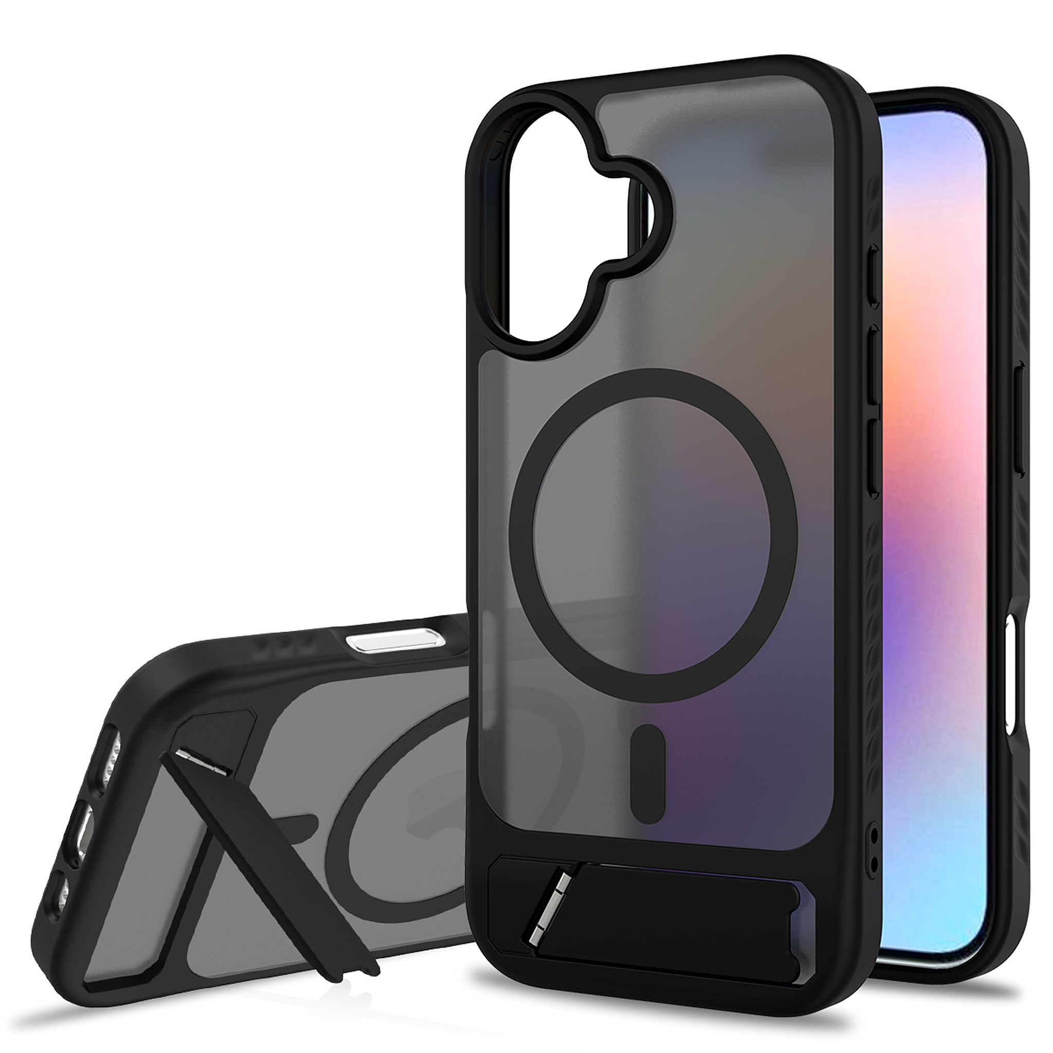 SendaFit Matte 45° Kickstand Case for iPhone 17 - Matte Black
