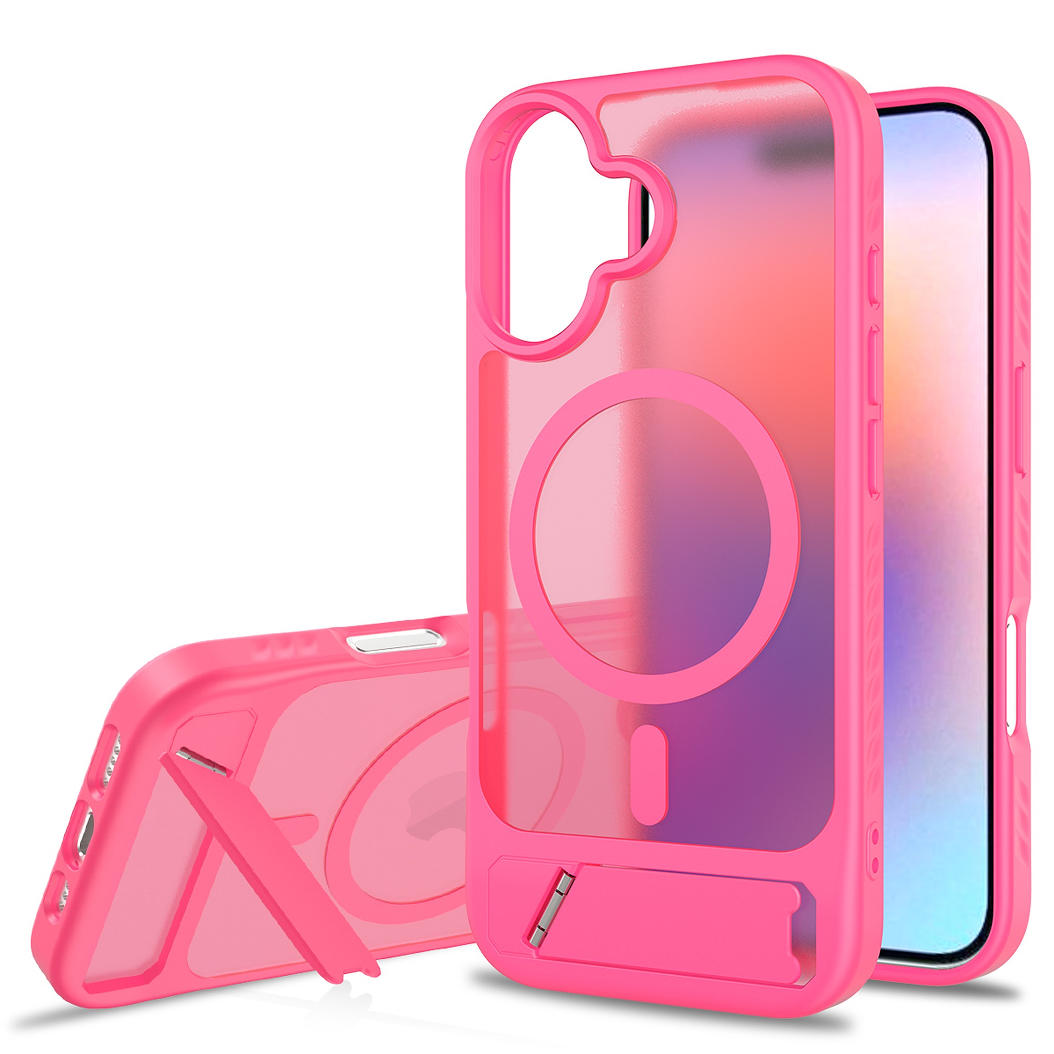 SendaFit Matte 45° Kickstand Case for iPhone 17 - Rose Red