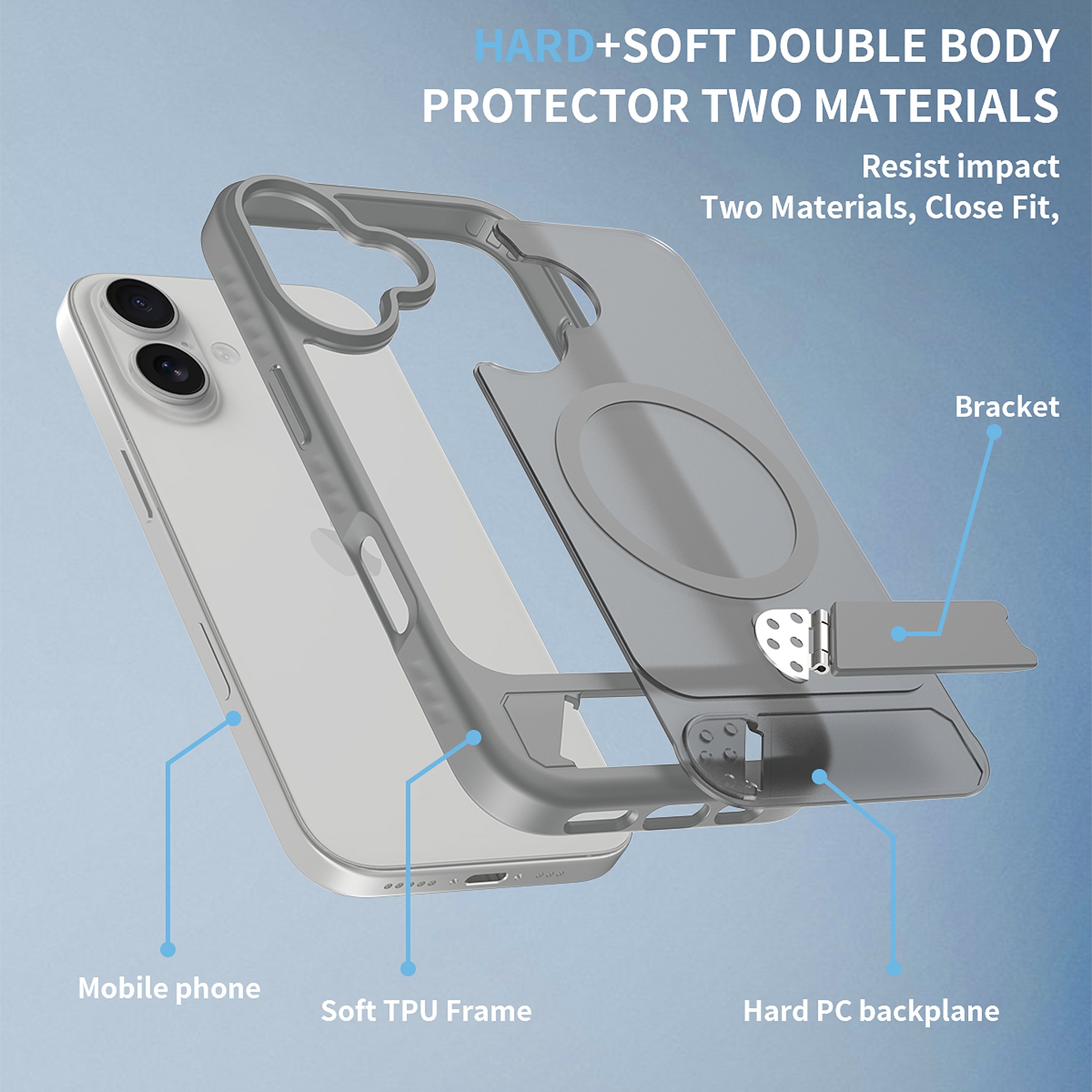 SendaFit Matte 45° Kickstand Case for iPhone 17 detail 18