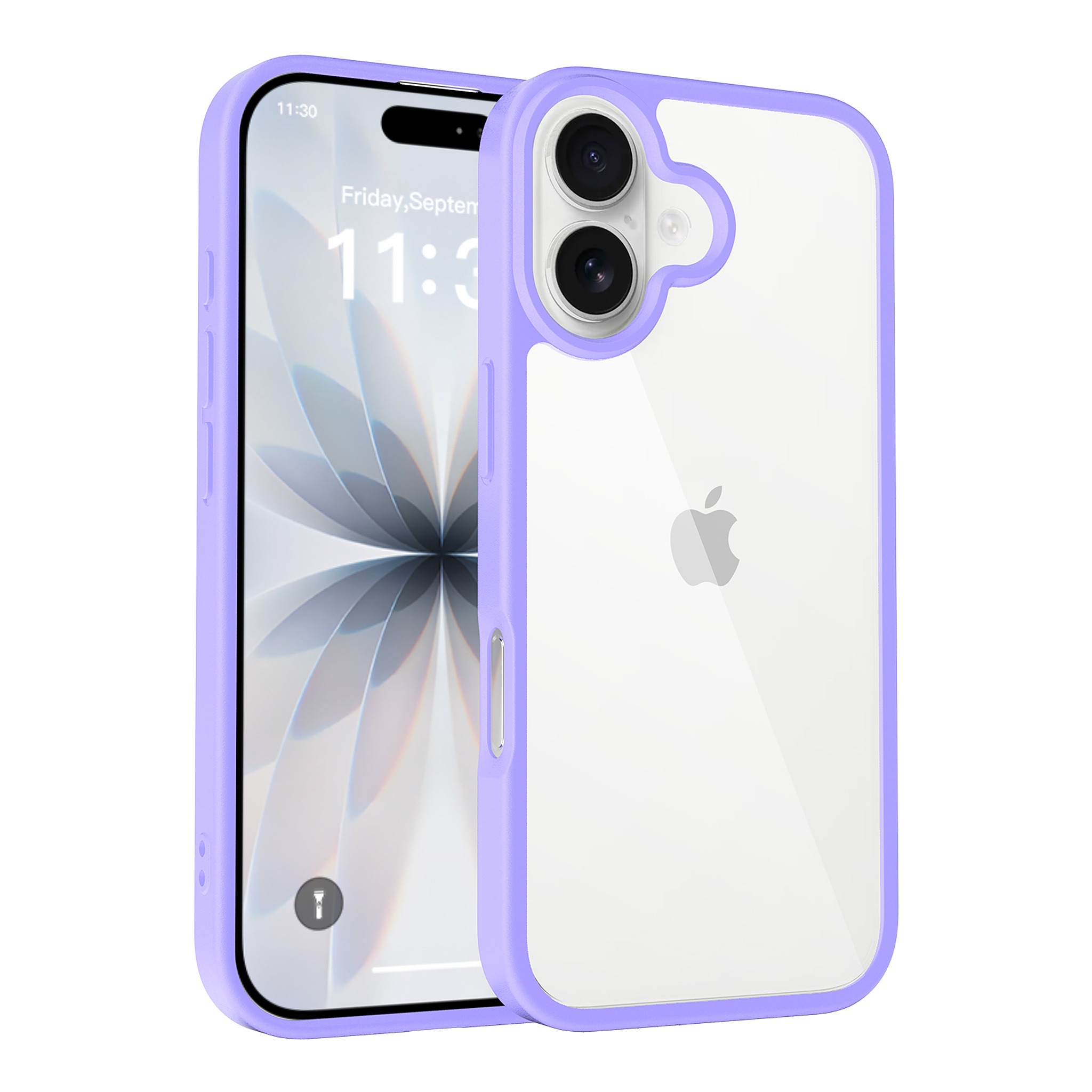 SendaFit Clear Two-in-One Case for iPhone 17 (V2) (Orange Accent) - Light Purple