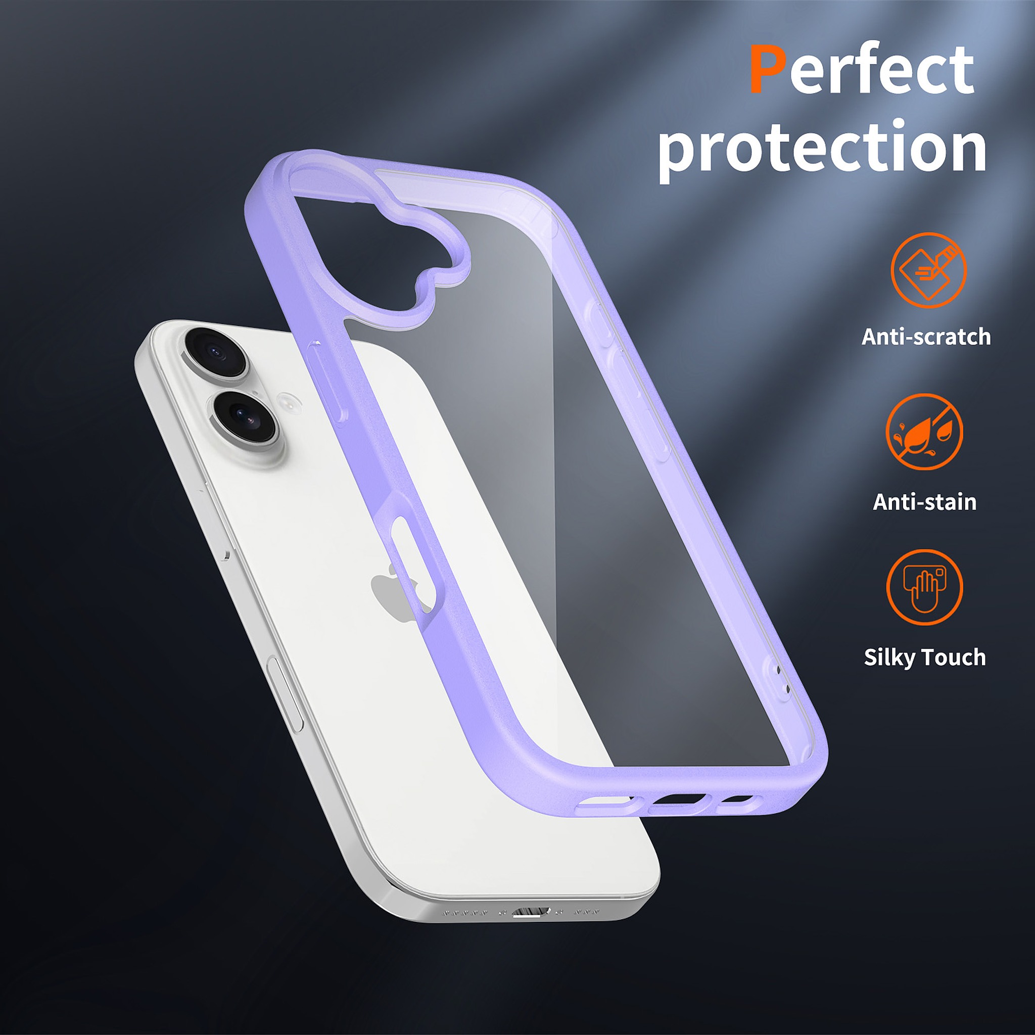 SendaFit Clear Two-in-One Case for iPhone 17 (V2) (Orange Accent) detail 10