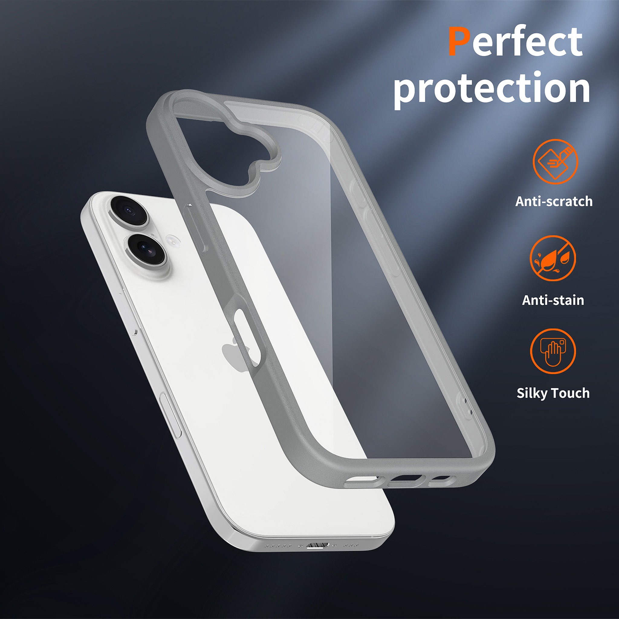 SendaFit Clear Two-in-One Case for iPhone 17 (V2) (Orange Accent) detail 11