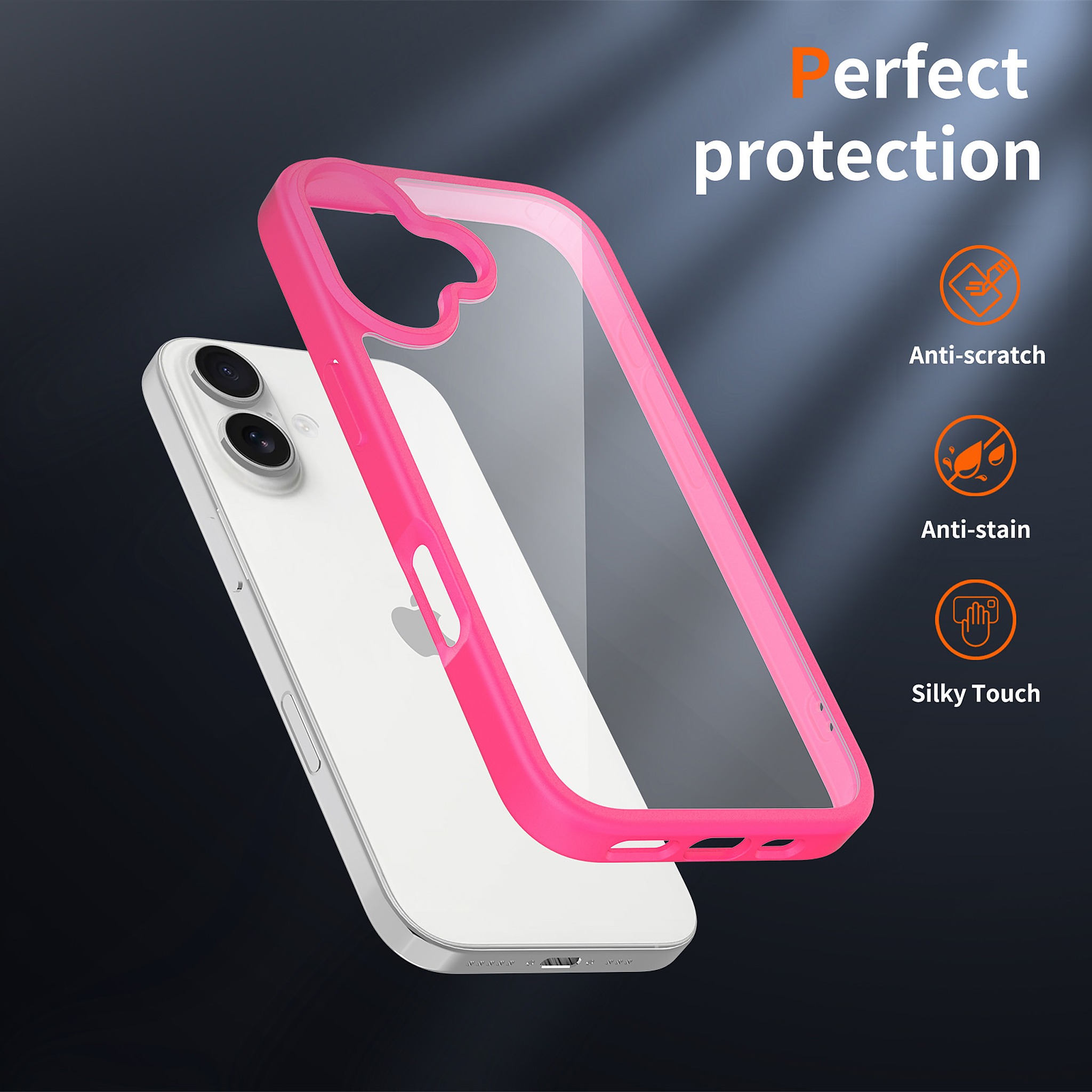 SendaFit Clear Two-in-One Case for iPhone 17 (V2) (Orange Accent) detail 12