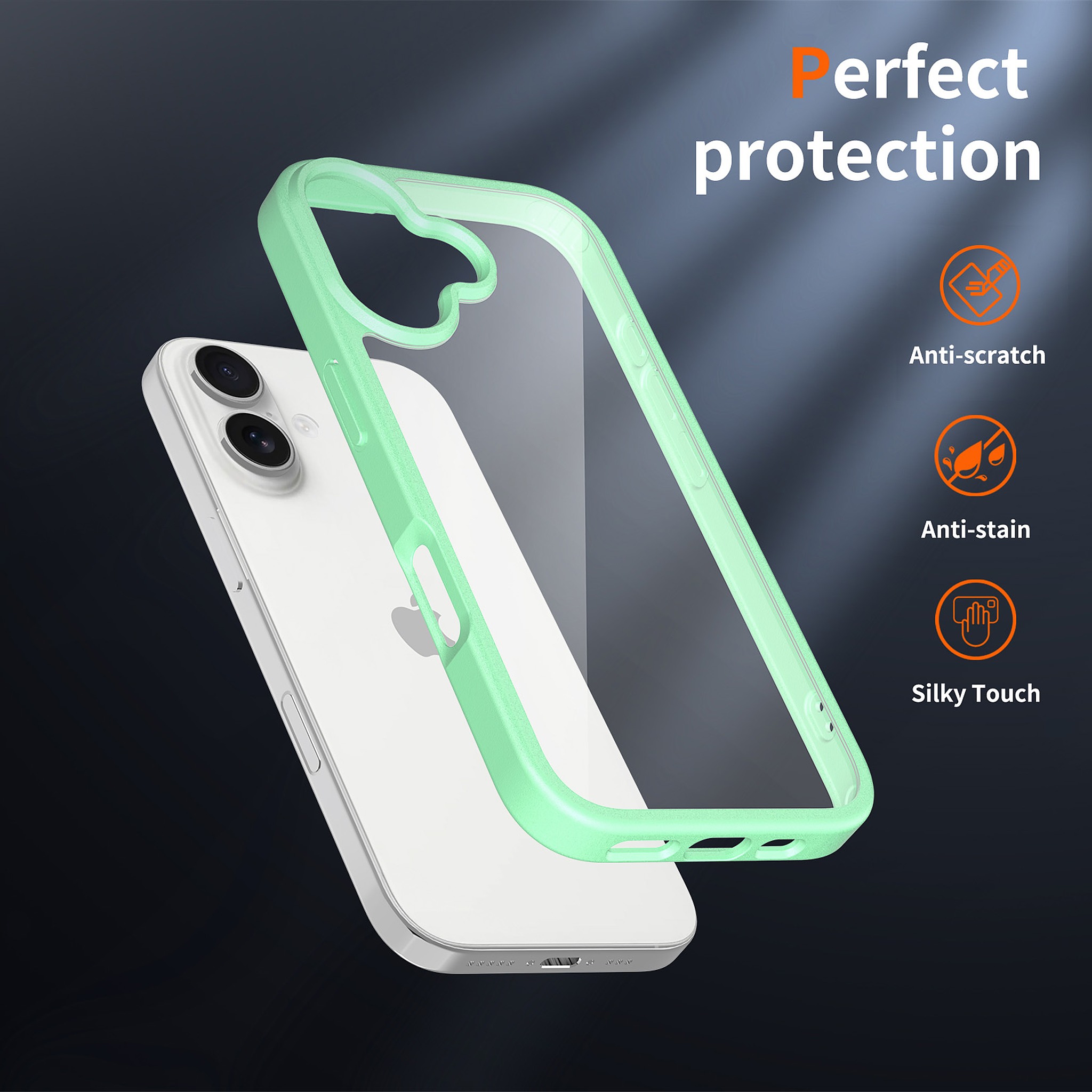 SendaFit Clear Two-in-One Case for iPhone 17 (V2) (Orange Accent) detail 13