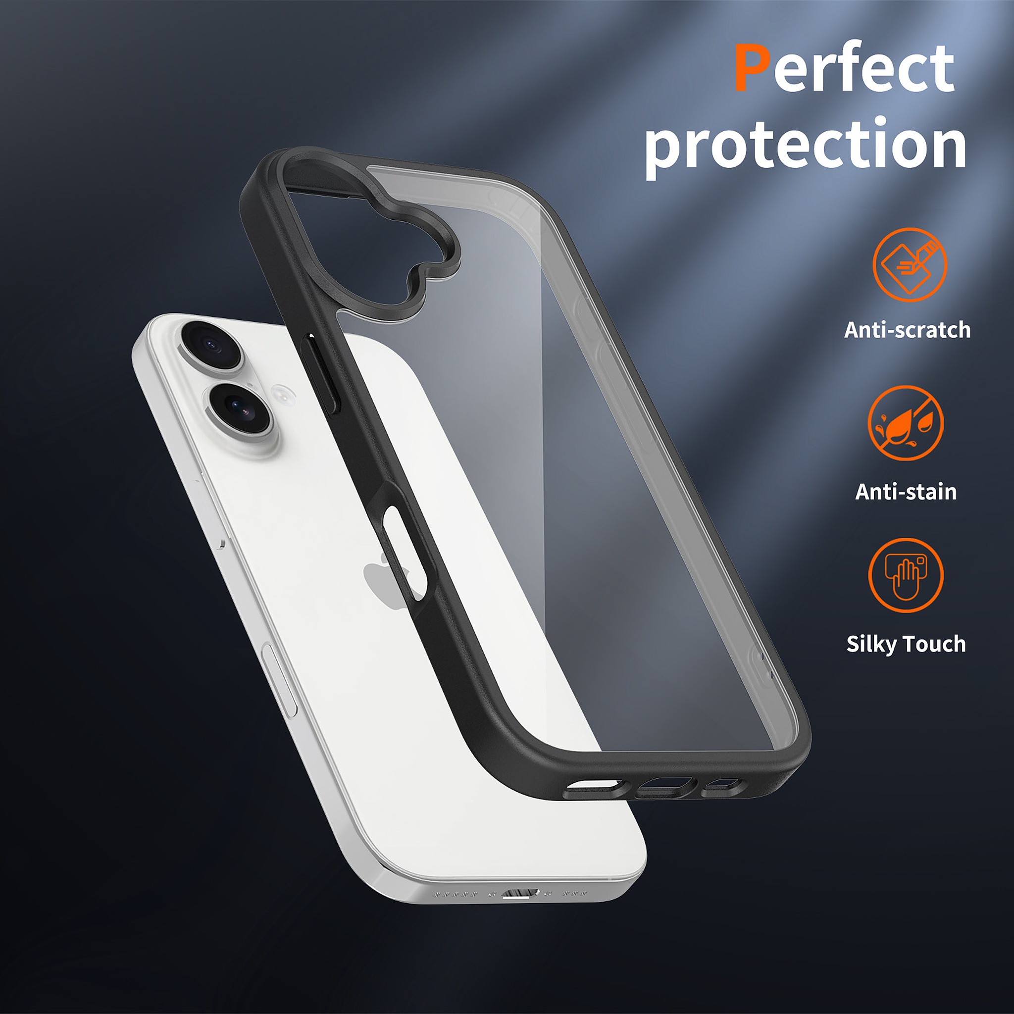 SendaFit Clear Two-in-One Case for iPhone 17 (V2) (Orange Accent) detail 14