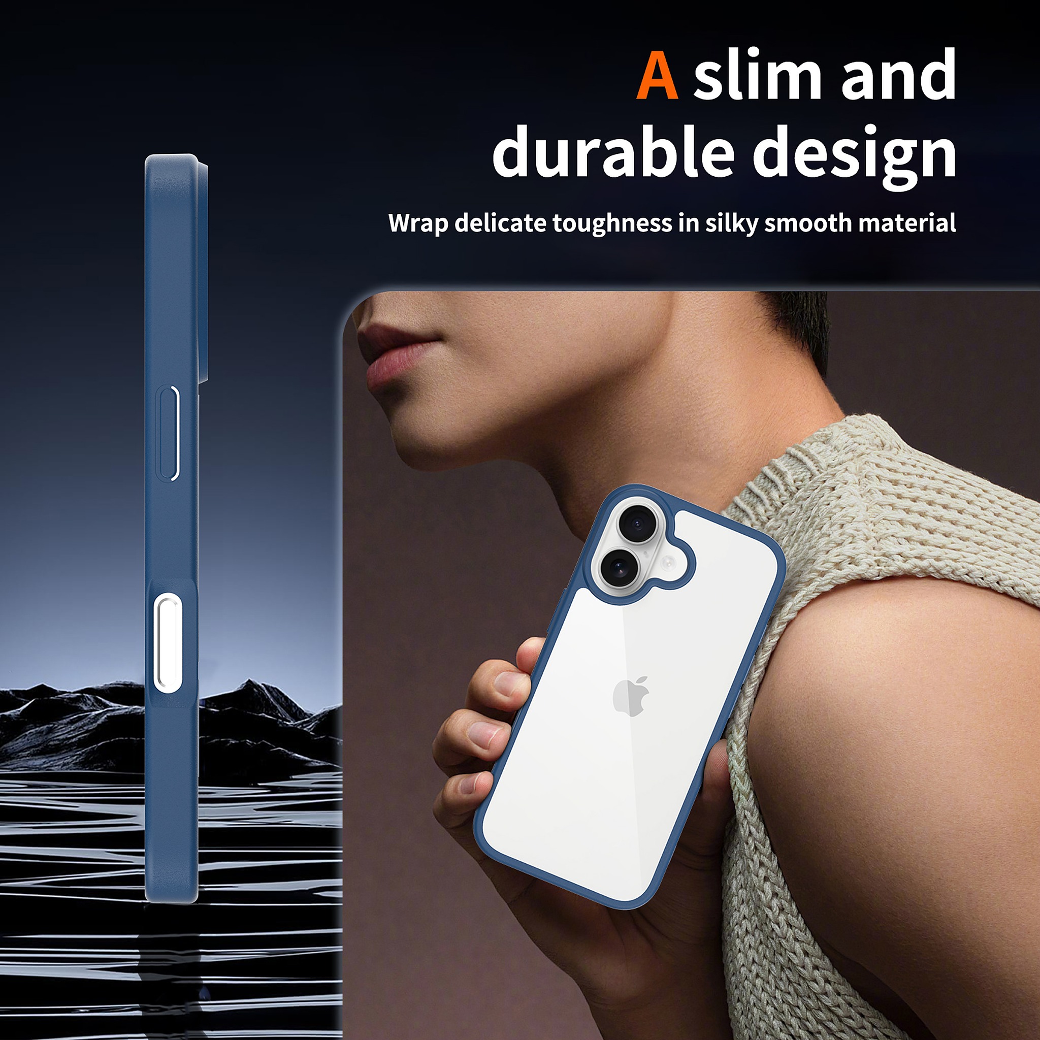 SendaFit Clear Two-in-One Case for iPhone 17 (V2) (Orange Accent) detail 25