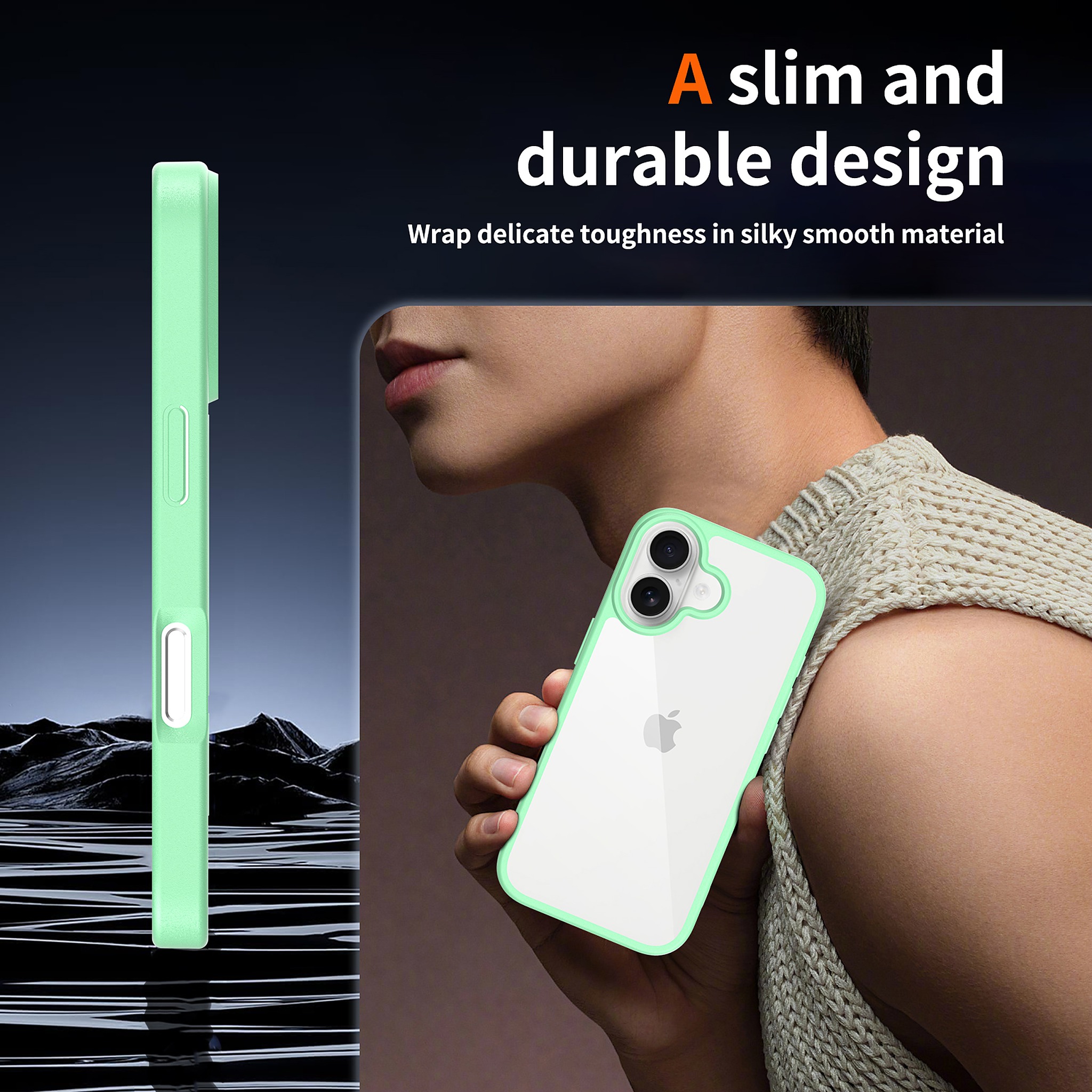 SendaFit Clear Two-in-One Case for iPhone 17 (V2) (Orange Accent) detail 26