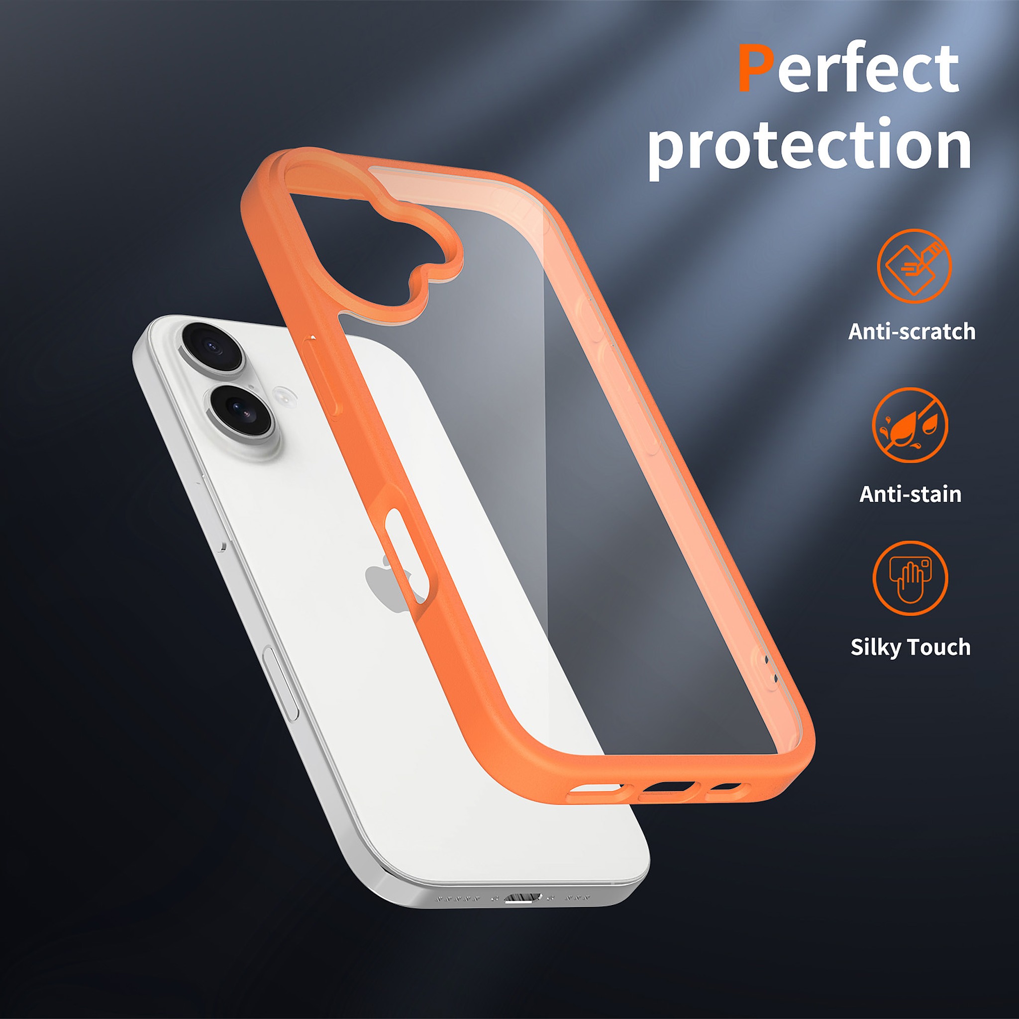 SendaFit Clear Two-in-One Case for iPhone 17 (V2) (Orange Accent) detail 29