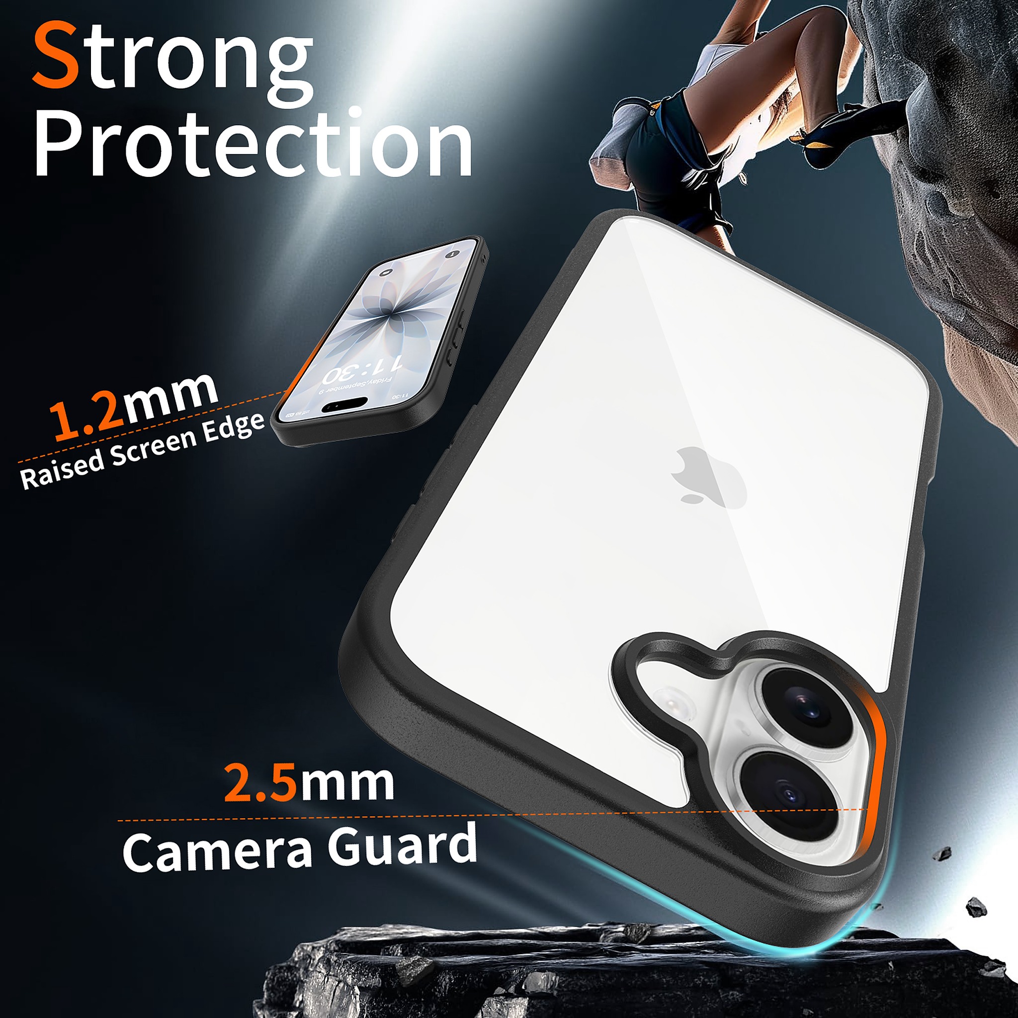 SendaFit Clear Two-in-One Case for iPhone 17 (V2) (Orange Accent) detail 31