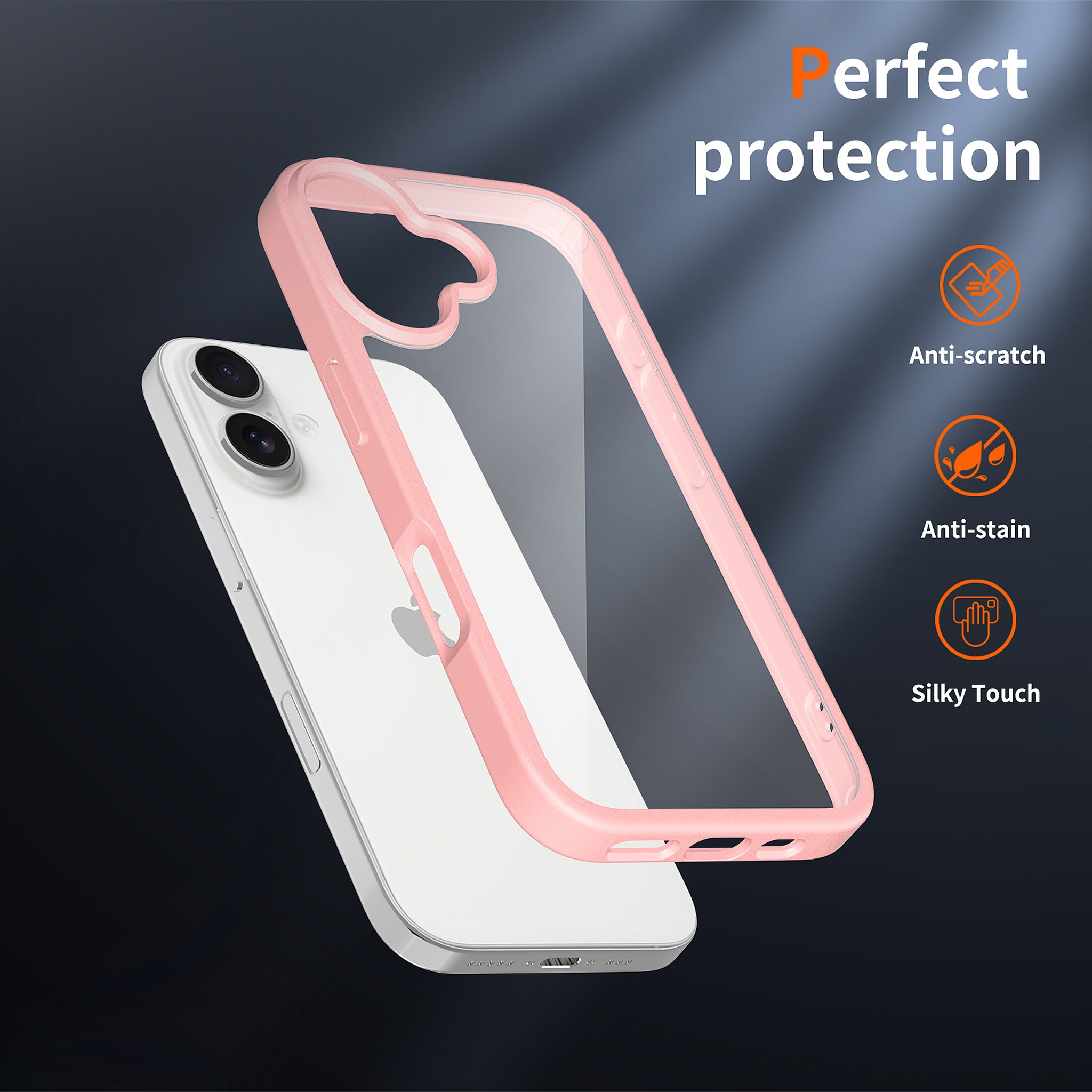SendaFit Clear Two-in-One Case for iPhone 17 (V2) (Orange Accent) detail 9