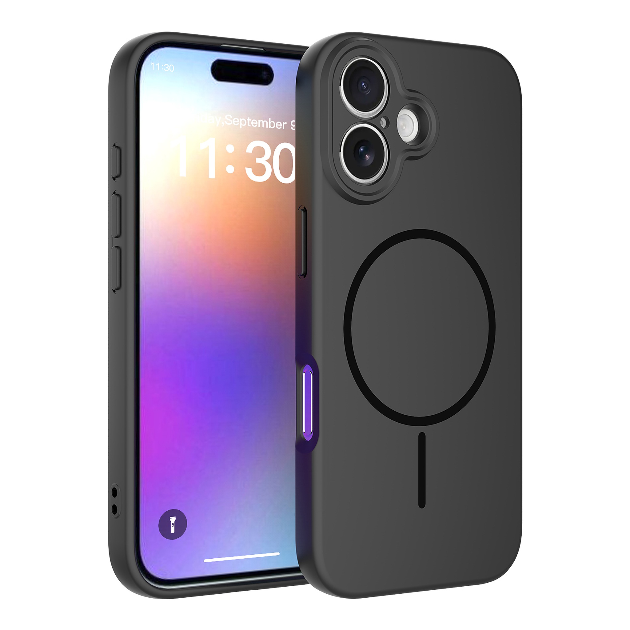 SendaFit Solid-Color Two-in-One Case for iPhone 17 - Black