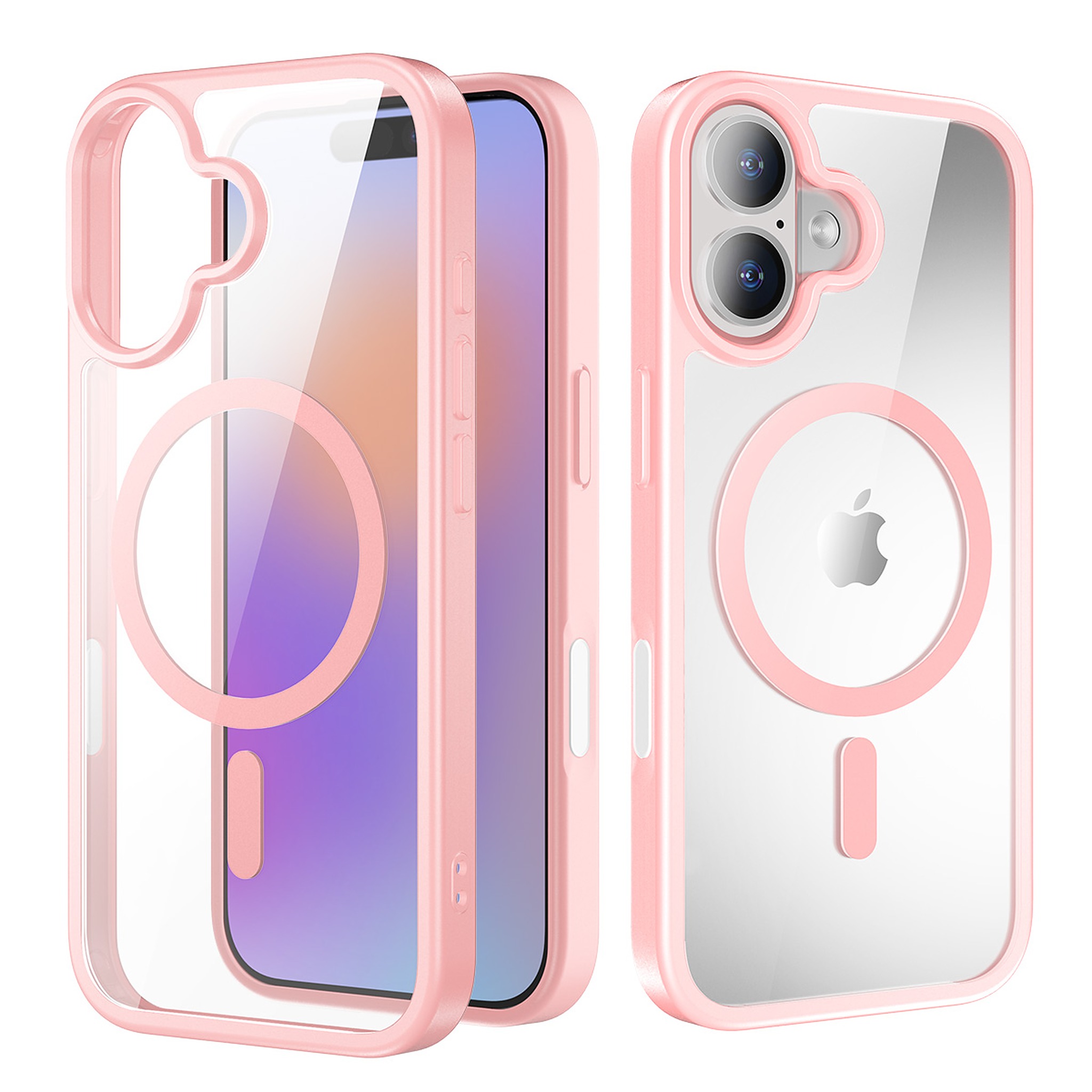 SendaFit Clear Two-in-One Touch Camera-Button Case for iPhone 17 - Light Pink