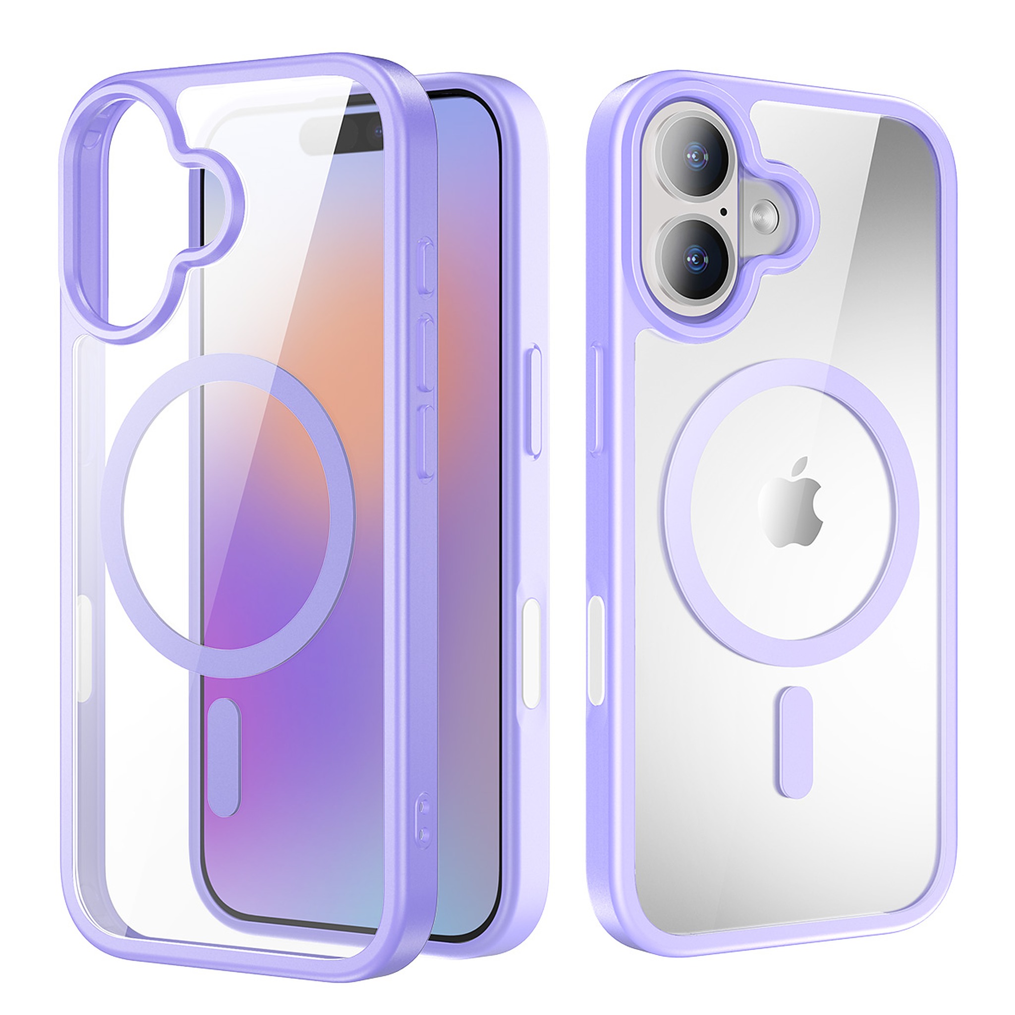 SendaFit Clear Two-in-One Touch Camera-Button Case for iPhone 17 - Light Purple