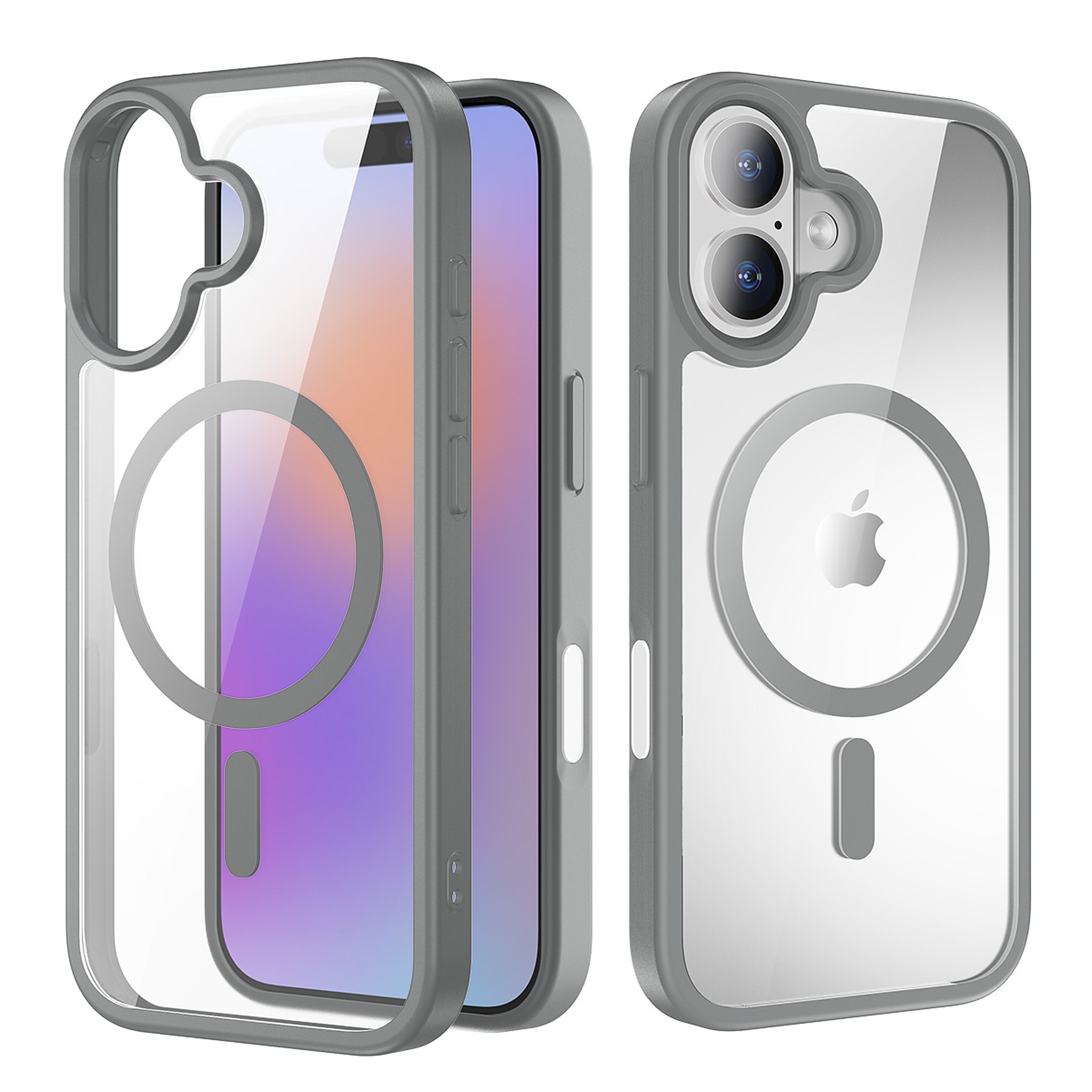 SendaFit Clear Two-in-One Touch Camera-Button Case for iPhone 17 - Dark Gray