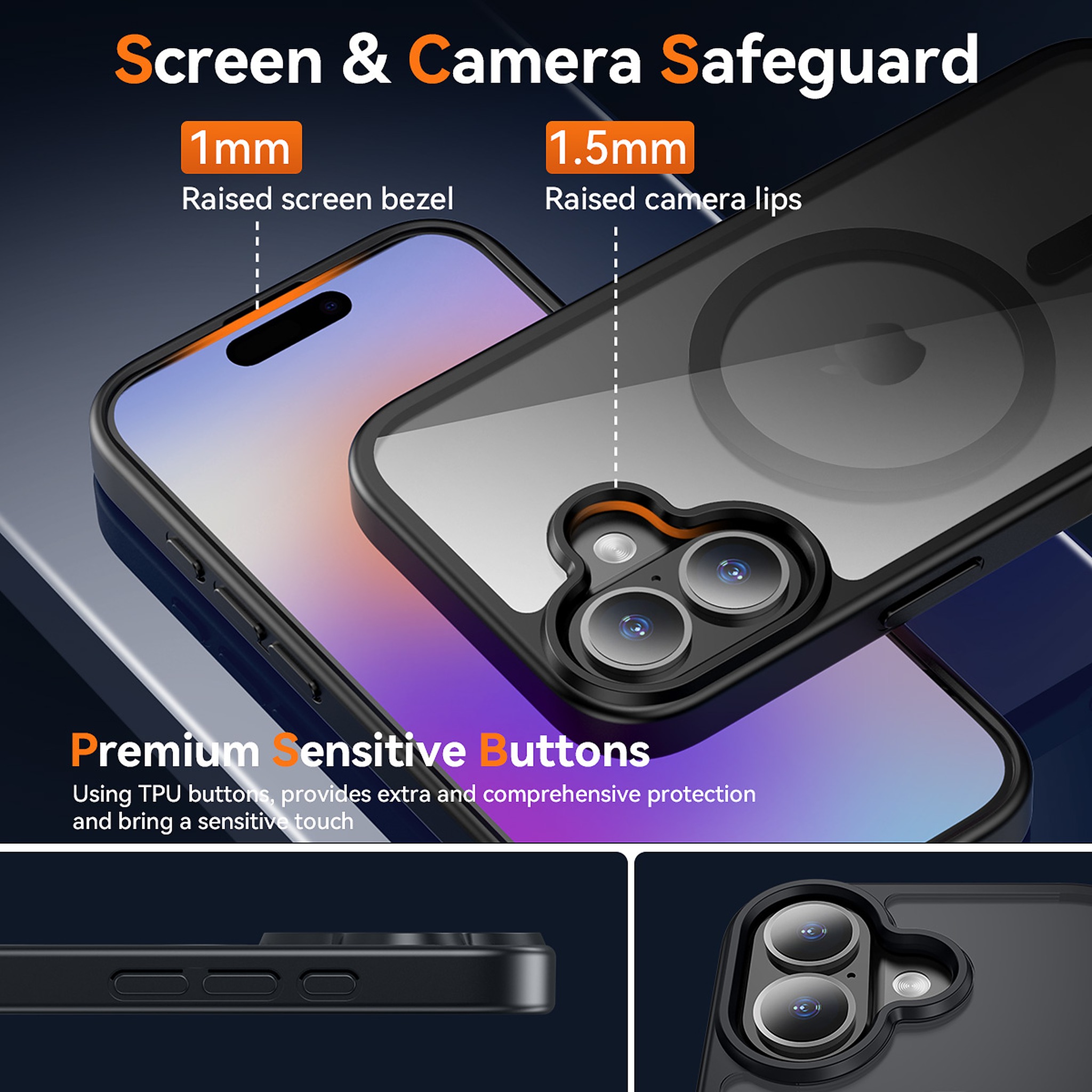 SendaFit Clear Two-in-One Touch Camera-Button Case for iPhone 17 detail 1