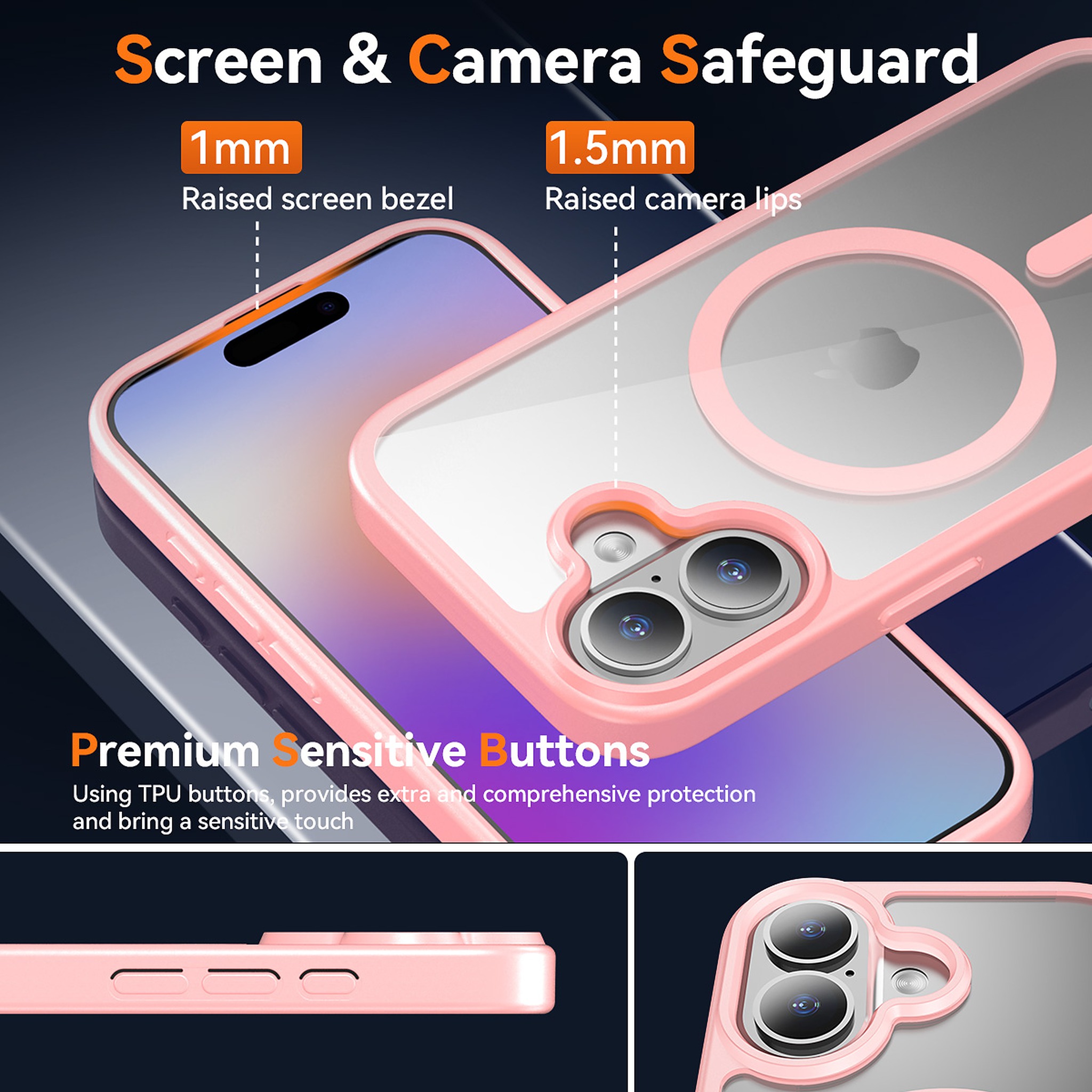 SendaFit Clear Two-in-One Touch Camera-Button Case for iPhone 17 detail 11